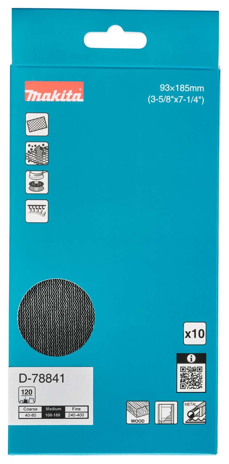 Makita D-78841 Grille de ponçage 93x185mm - K120 (10pcs)-image