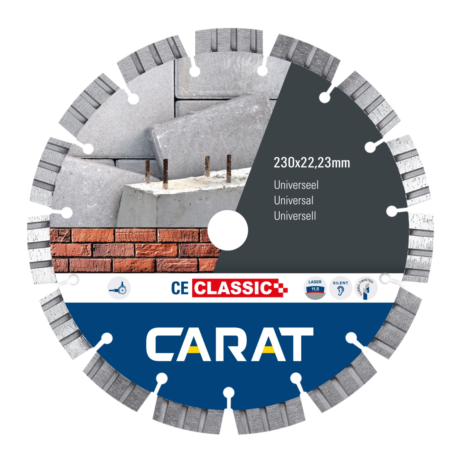 Carat CEC2303000 Diamantzaagblad voor droogzagen - 230 x 22,23mm - Universeel-image