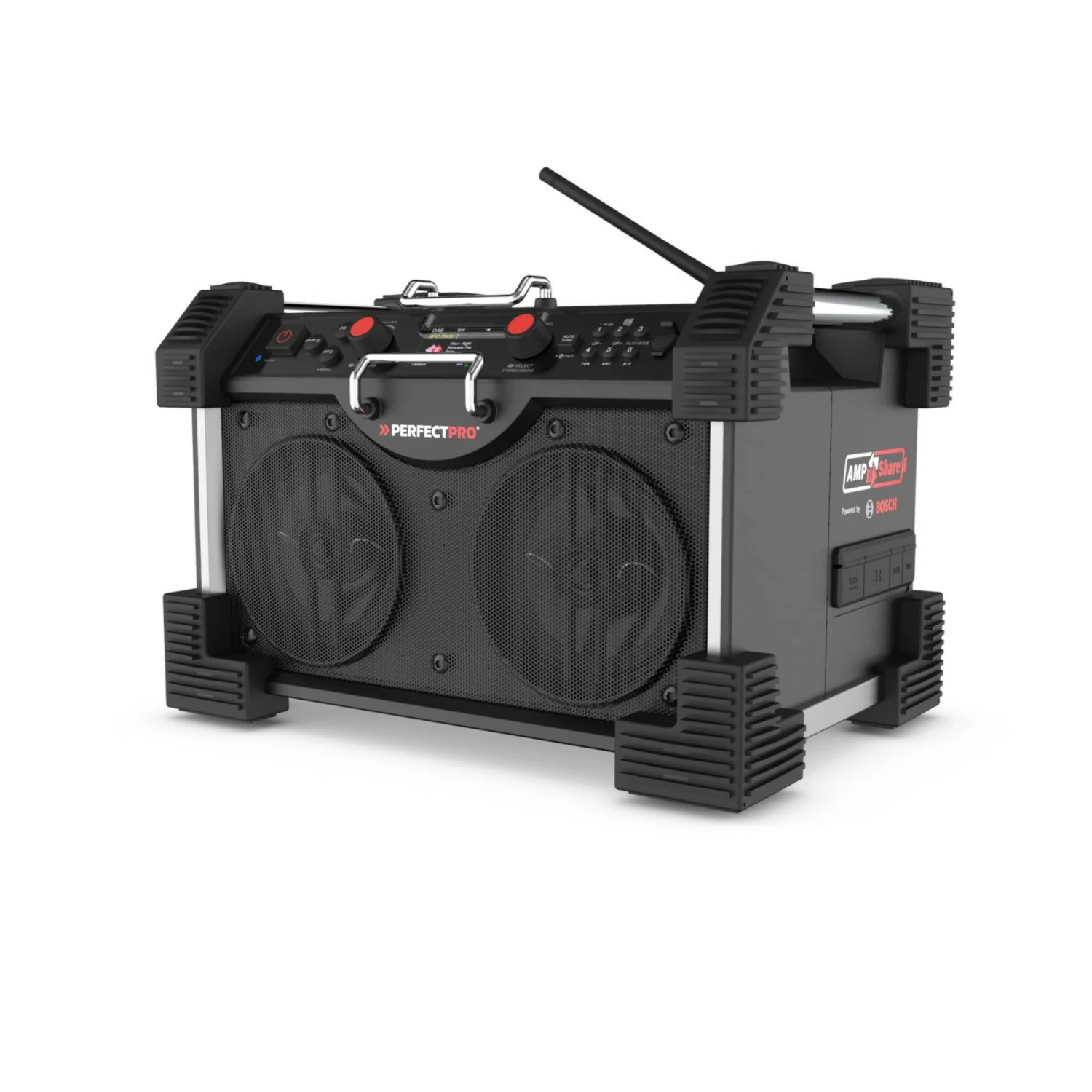 PerfectPro ROCKHART RH4 18V multi battery Bouwradio - FM RDS - DAB+ - Bluetooth - AUX In-image