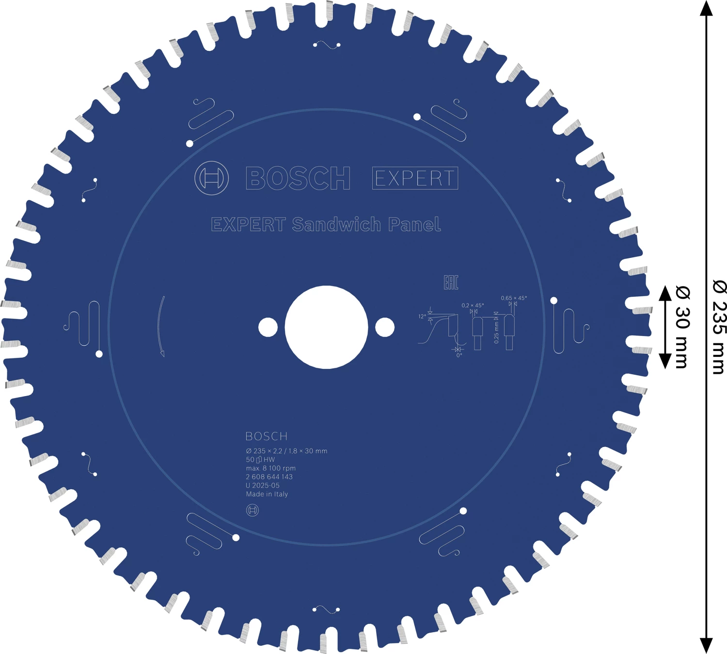Bosch 2608644143 Expert Cirkelzaagblad - 235 x 30 x 50T - Sandwich Panelen - Carbide-image