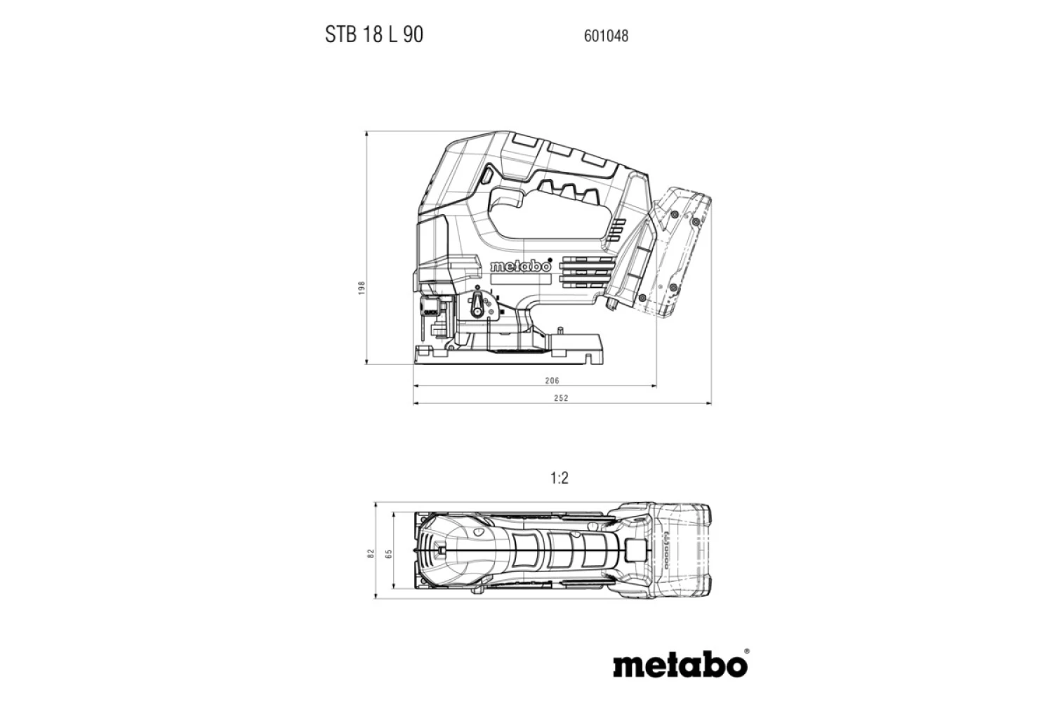 Metabo STB 18 L 90 18V Li-ion Scie sauteuse sans fil - Poignée en D-image