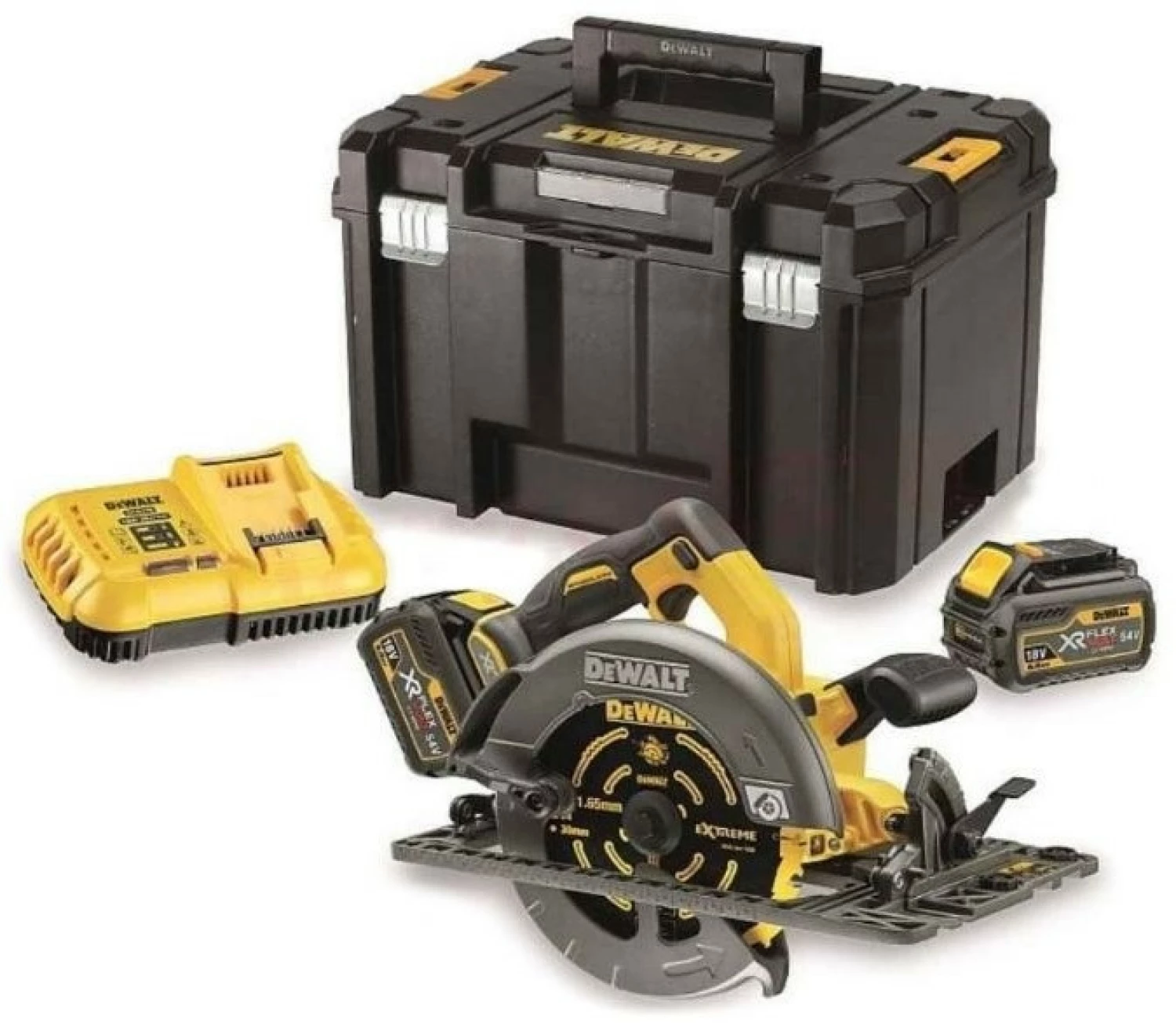 DeWALT DCS579X2-QW 54V Li-ion XR FlexVolt accu cirkelzaag set (2x 9.0Ah) in TSTAK - 190mm - langsgeleider - koolborstelloos-image