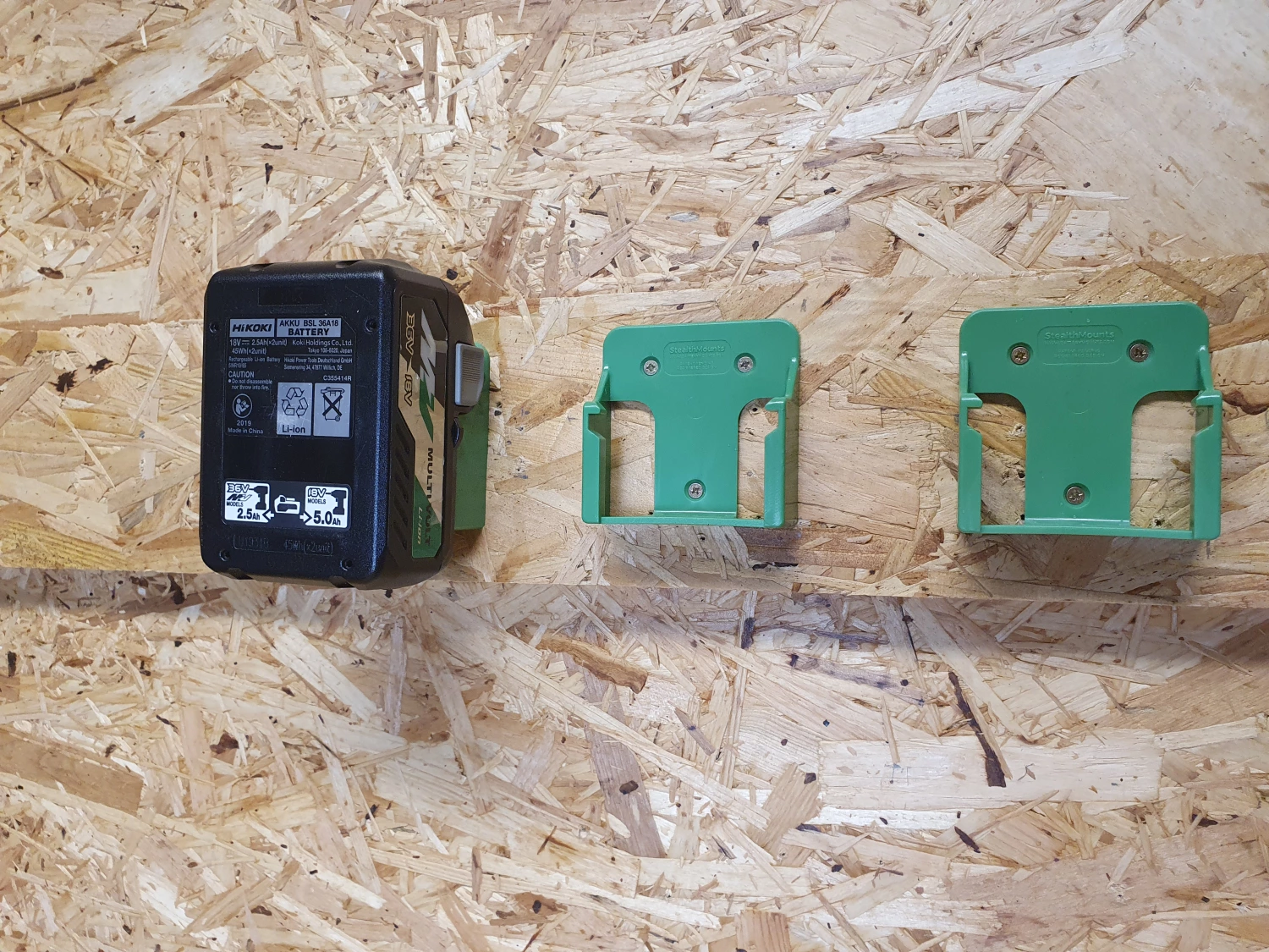 StealthMounts BM-MHH18-GRN-6 - Support batterie (6pcs) pour Hikoki/Metabo 18V/36V - vert-image