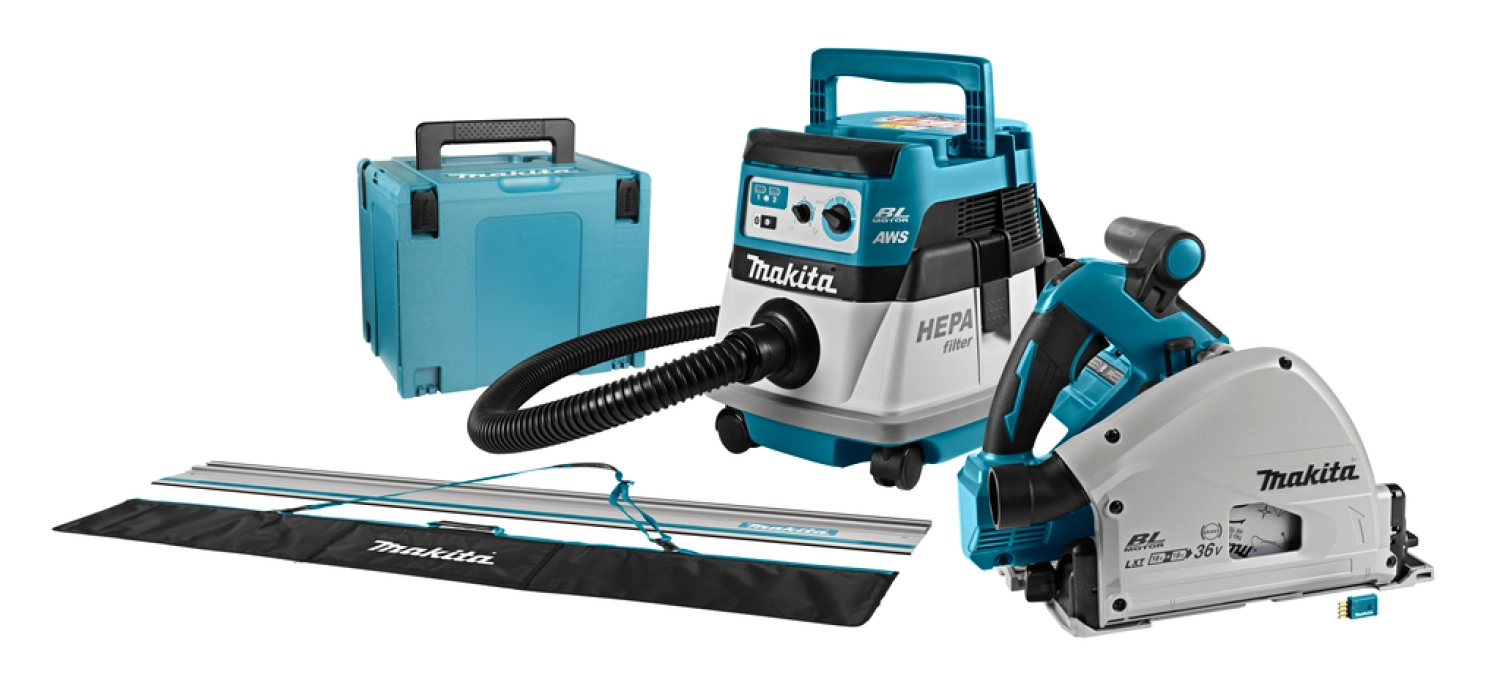 Makita DLX2274JX1 36V (2x 18V) Li-Ion accu invalcirkelzaag (DSP601ZJU) & Stofzuiger (DVC864LZX1) combiset-image