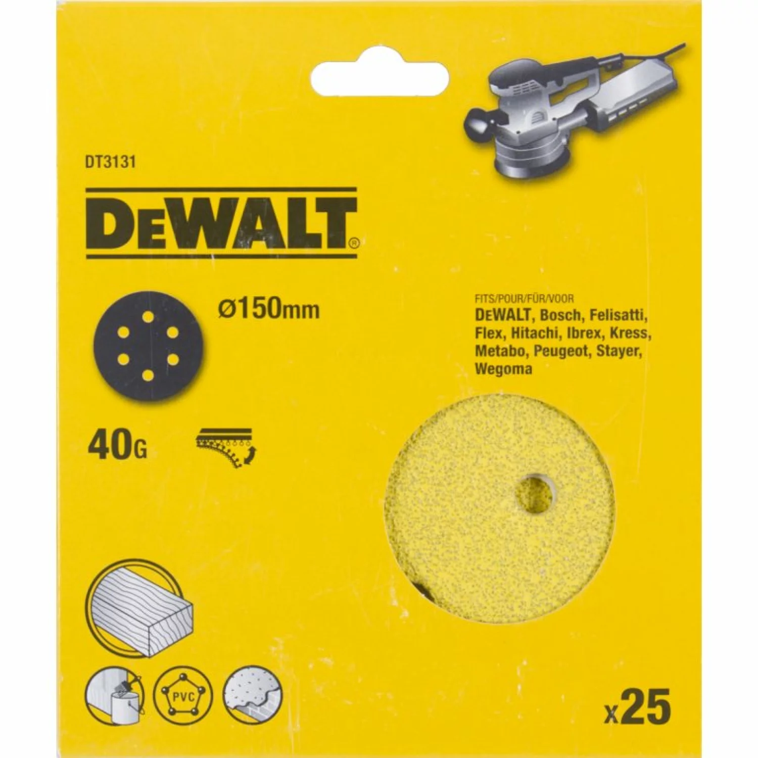 DeWALT Schuurschijf 150mm 10 st