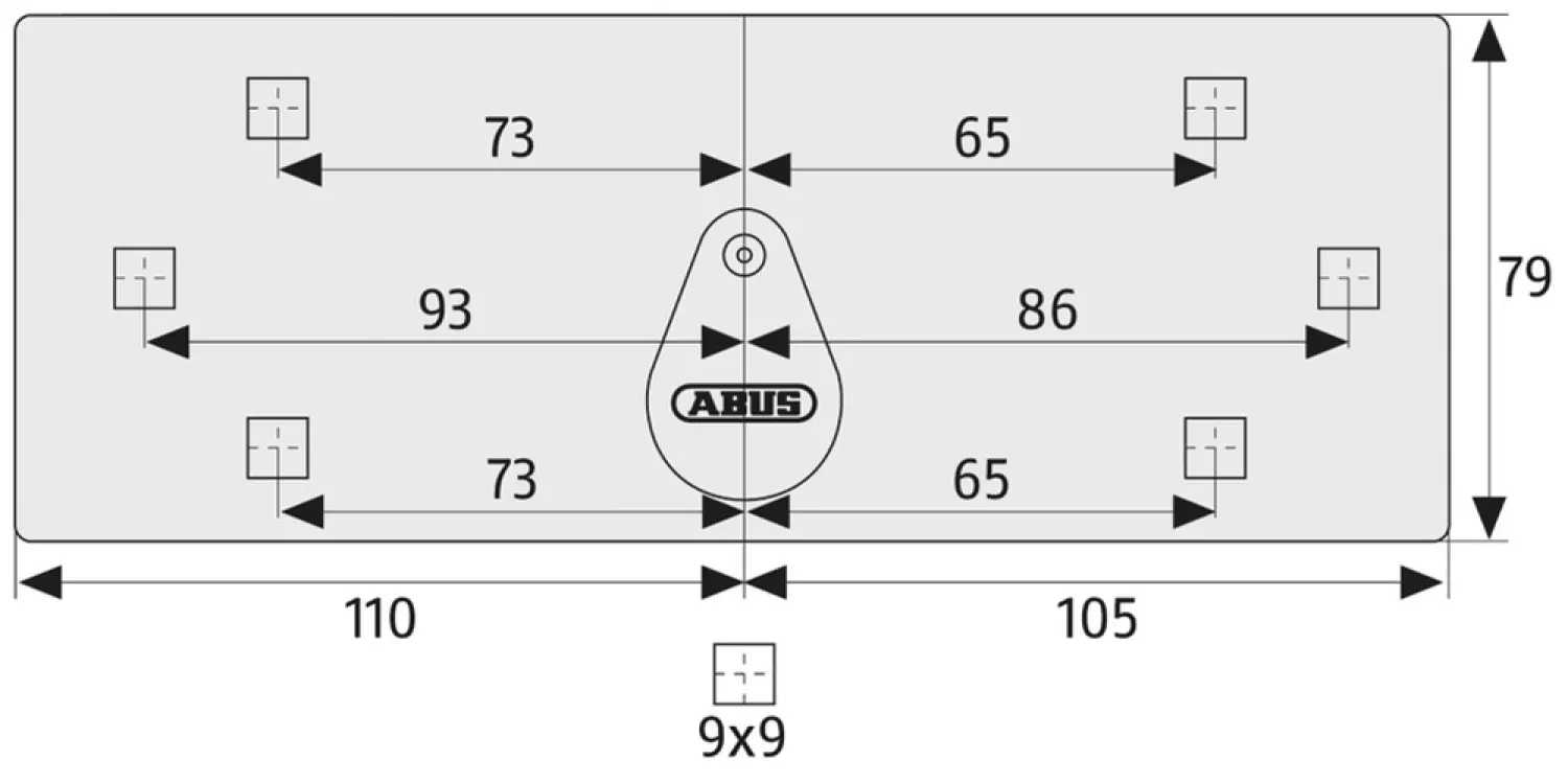 Abus ABU14126BLK Support avec serrure à disque - 222 x 87.3 x 13.4mm-image