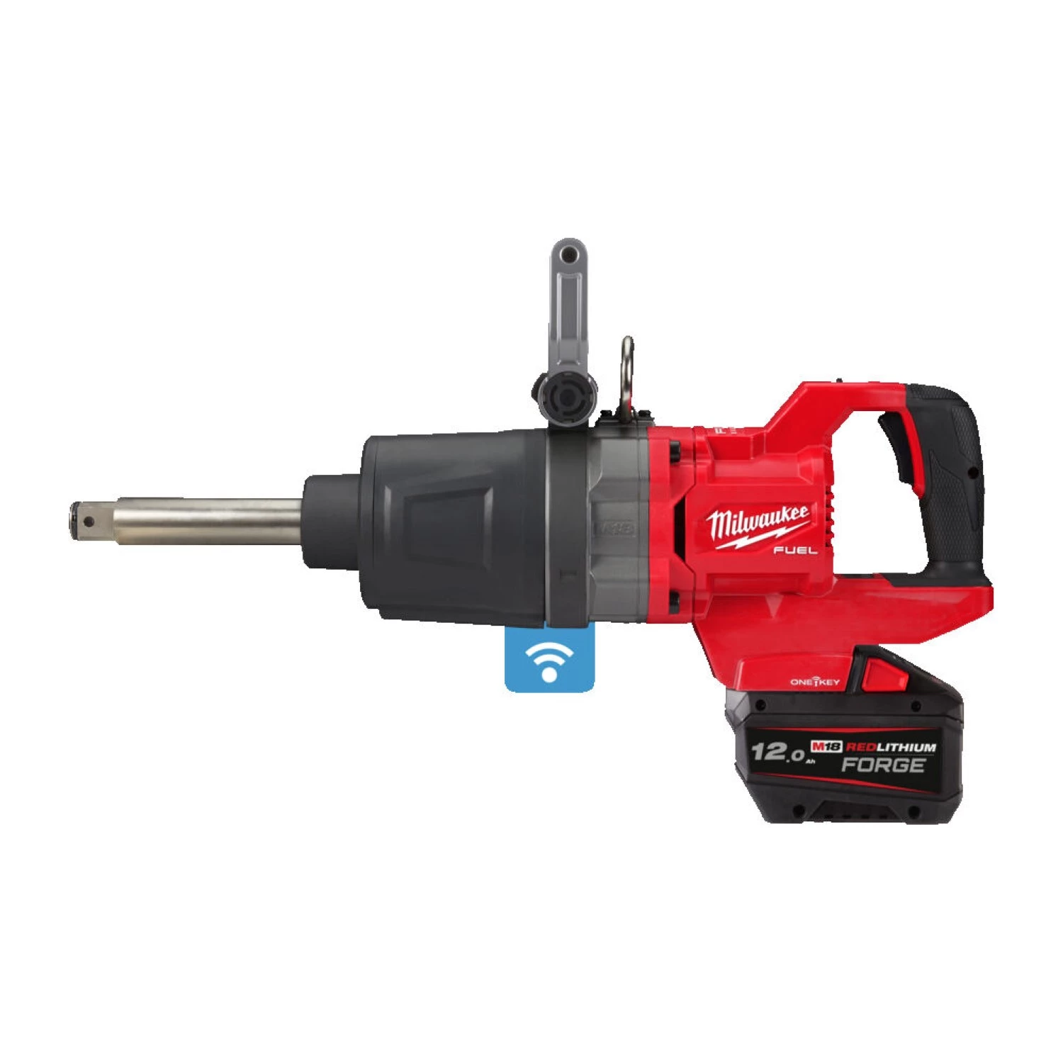 Milwaukee M18 ONEFHIWF1D-121C 18 V Li-ion batterie à clé à chocs avec anneau de friction et ensemble d'arbres allongés (1x batterie 12,0 Ah) dans un coffret - 1'' - 2711 Nm-image