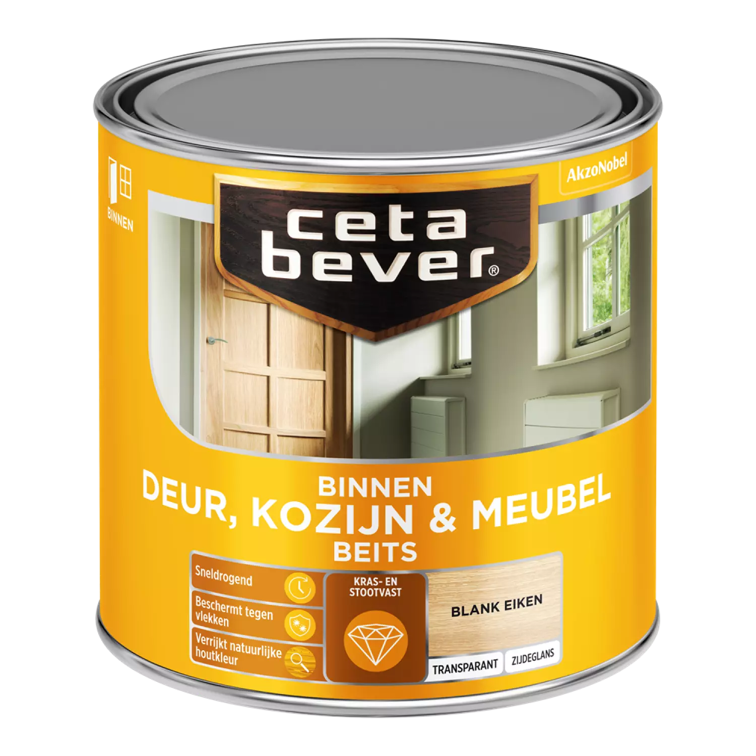 Cetabever Binnenbeits Deuren & Kozijnen Transparant Zijdeglans - Blank Eiken - 250ml-image