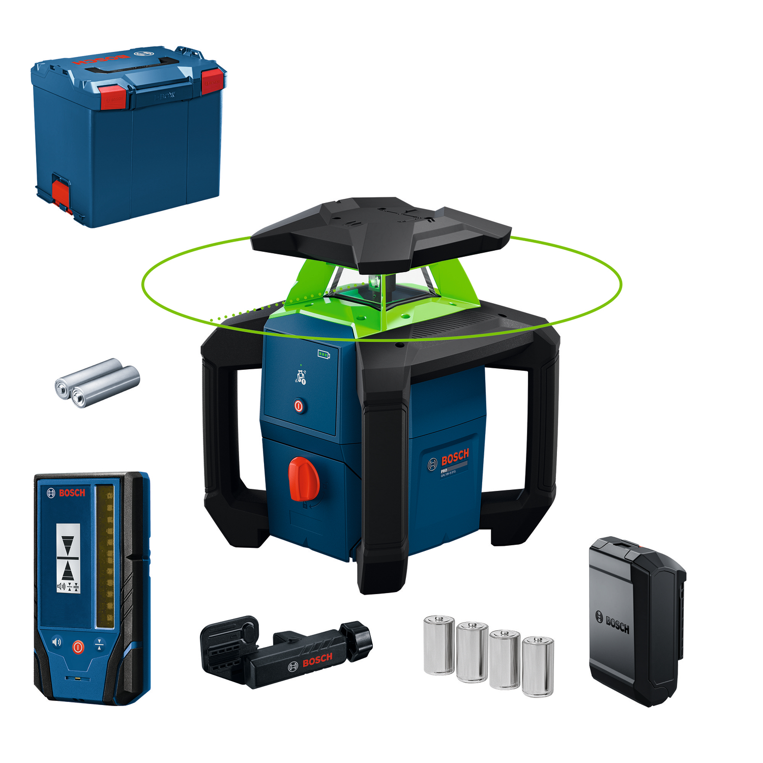 Bosch GRL 18V-3-31 G Roterende laser set incl. ontvanger in L-Boxx - groen - 30m - 1x 360° - IP66-image