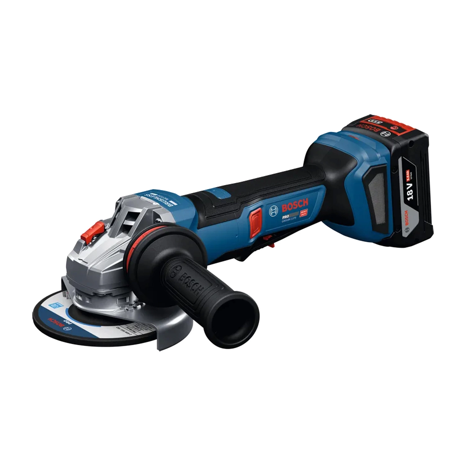 Bosch GWS18V-11PS Kit meuleuse d'angle sans fil (avec 2 batteries 5,0 Ah et chargeur) dans L-boxx - 125 mm-image