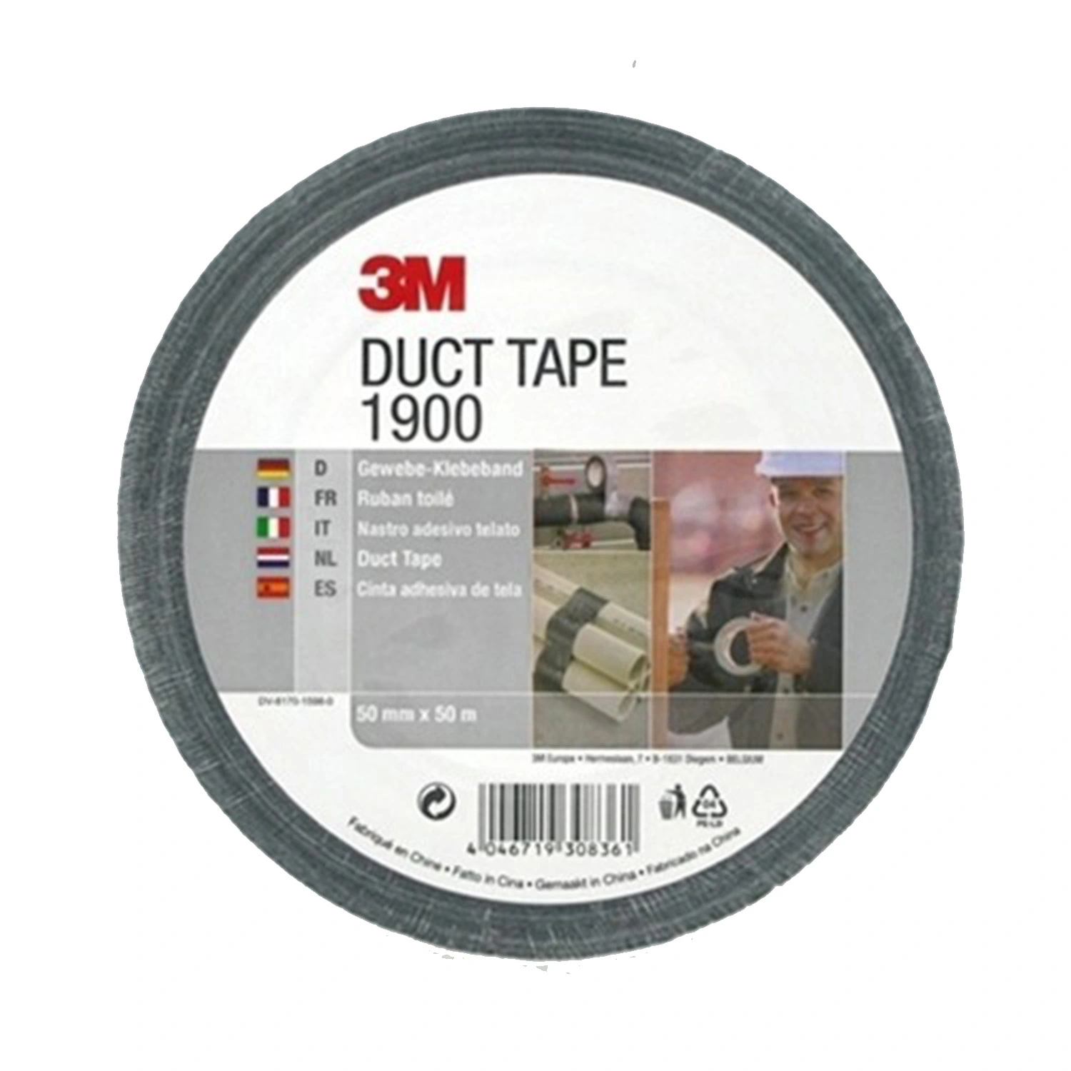 3M 190050B Ruban adhésif Economy noir - 50 mm x 50 m (6 rouleaux)