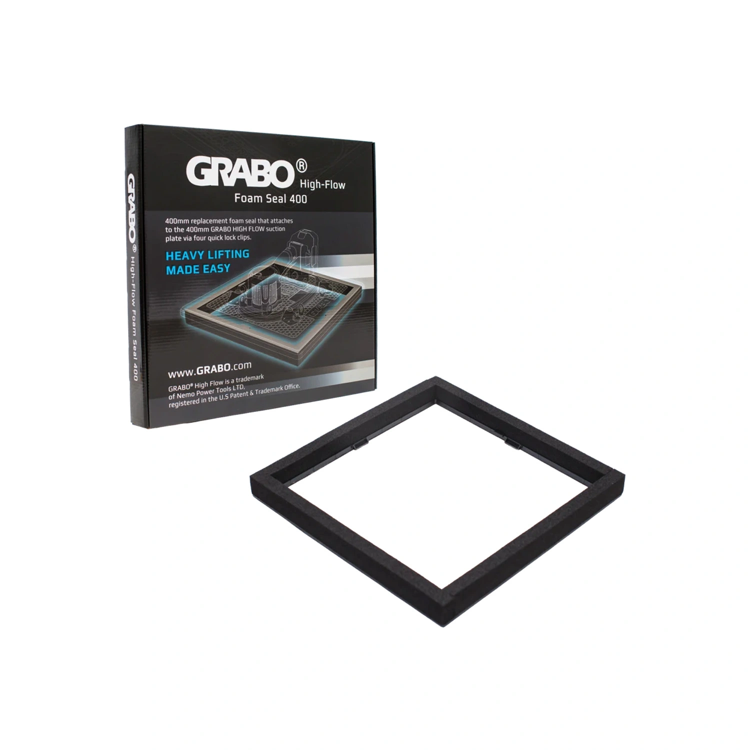 Grabo Rubber Foam Joint Anneau 12503 pour Lame d'Aspiration à Haut Débit - 400x400mm