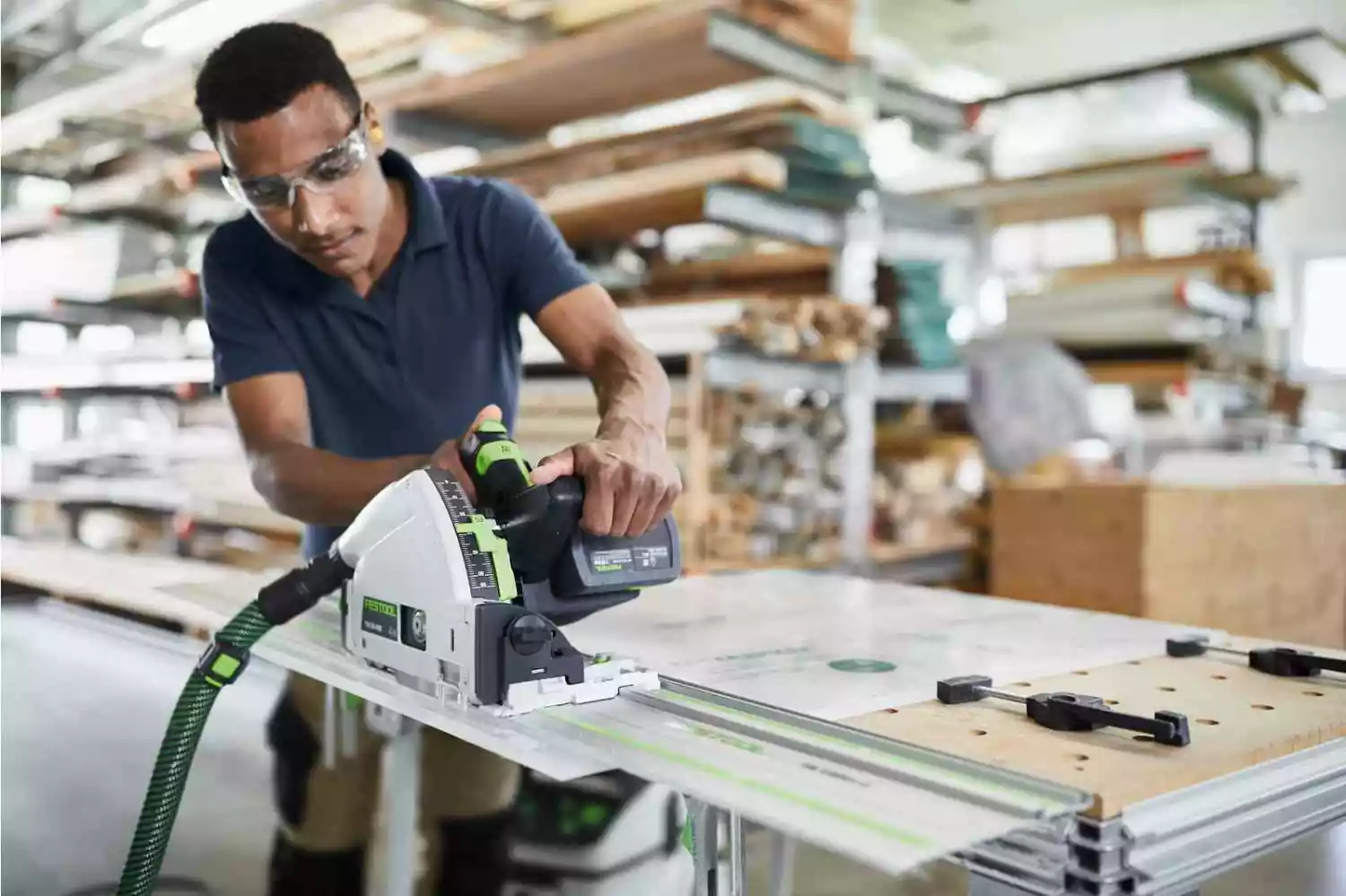 Festool TSC 55 5,0 KEBI-Plus/XL-FS 18V Li-Ion accu invalzaag set (2x 5,0Ah) incl. geleiderail in systainer - 1400mm-image