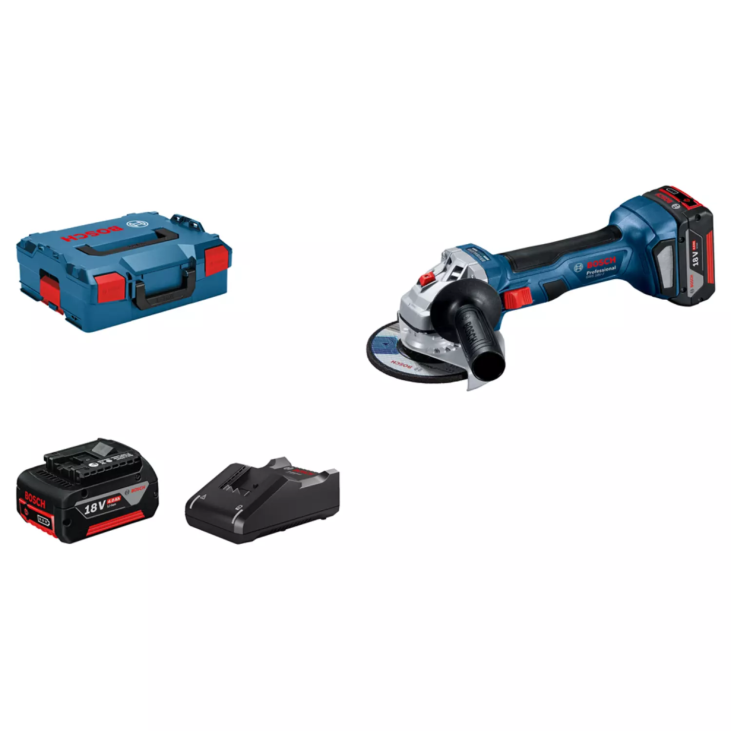 Bosch GWS 18V-7 18V LI-ion Battery Angle Grinder Set (2x 4.0h) dans L-Boxx-125mm-Koolbrushless-image