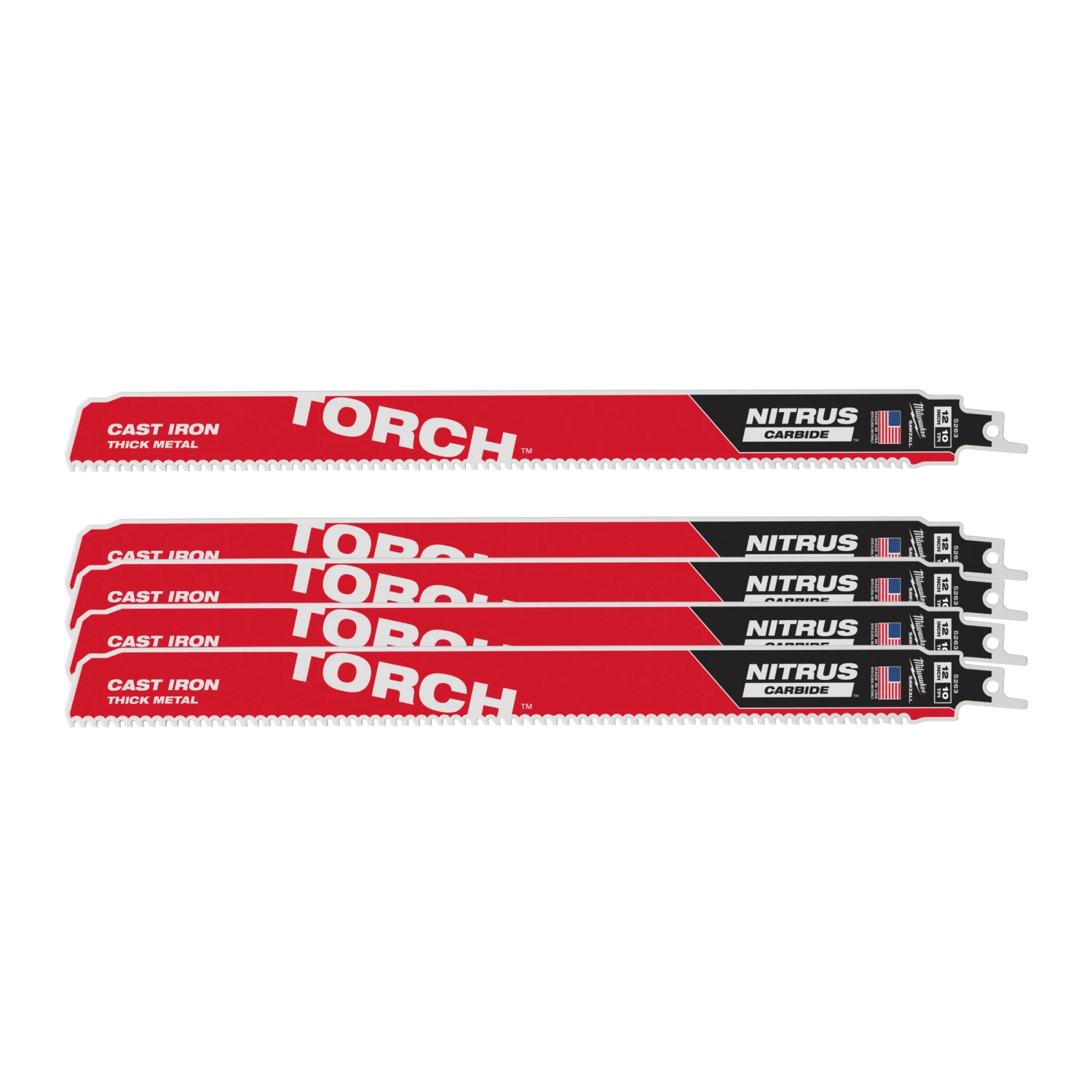 Milwaukee 48476553 Sawzall Reciprozaagblad TCT TORCH NITRUS - 300 x 10TPI - metaal - 5st-image