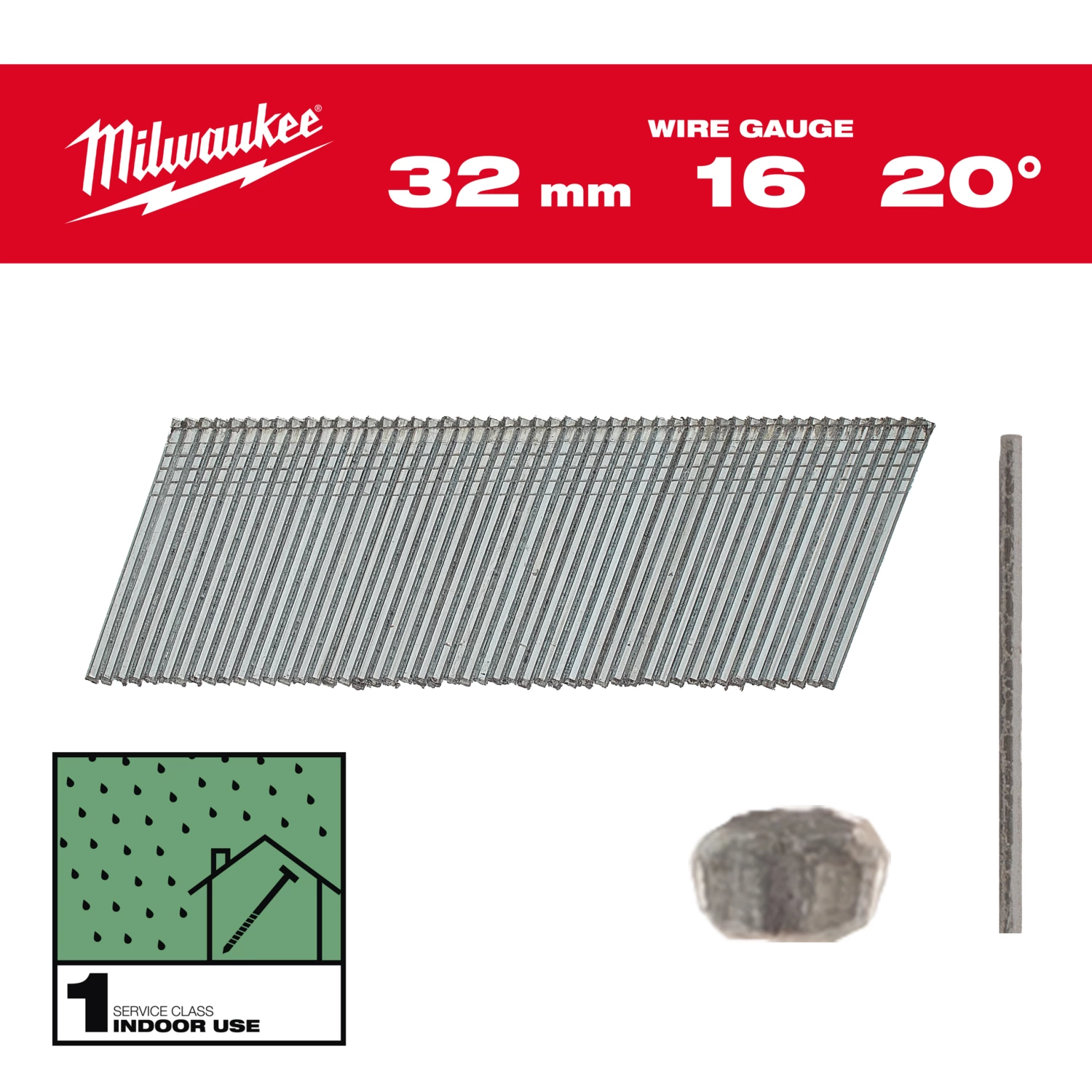 Milwaukee 4932492582 Nagels 16G/20/32mm/G/SC1-2kpc-image