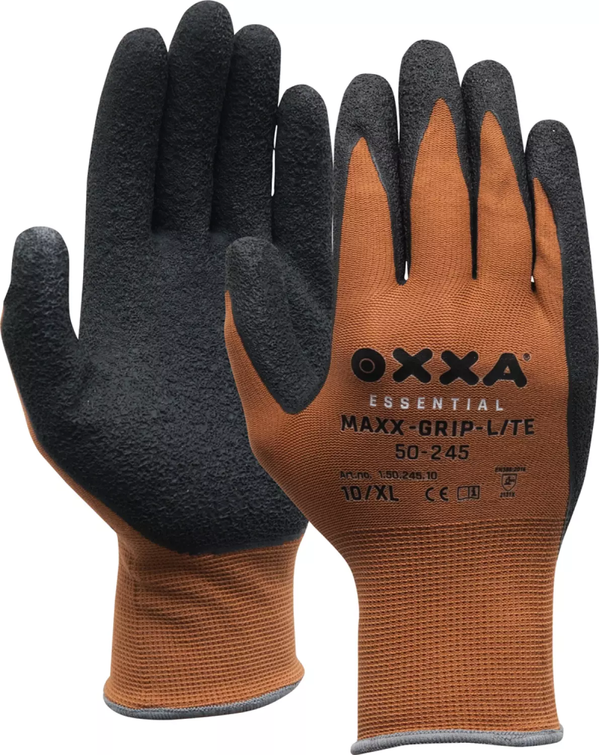 Oxxa 50-245 Gants de travail Maxx-Grip-Lite - noir/marron - 11/XXL-image