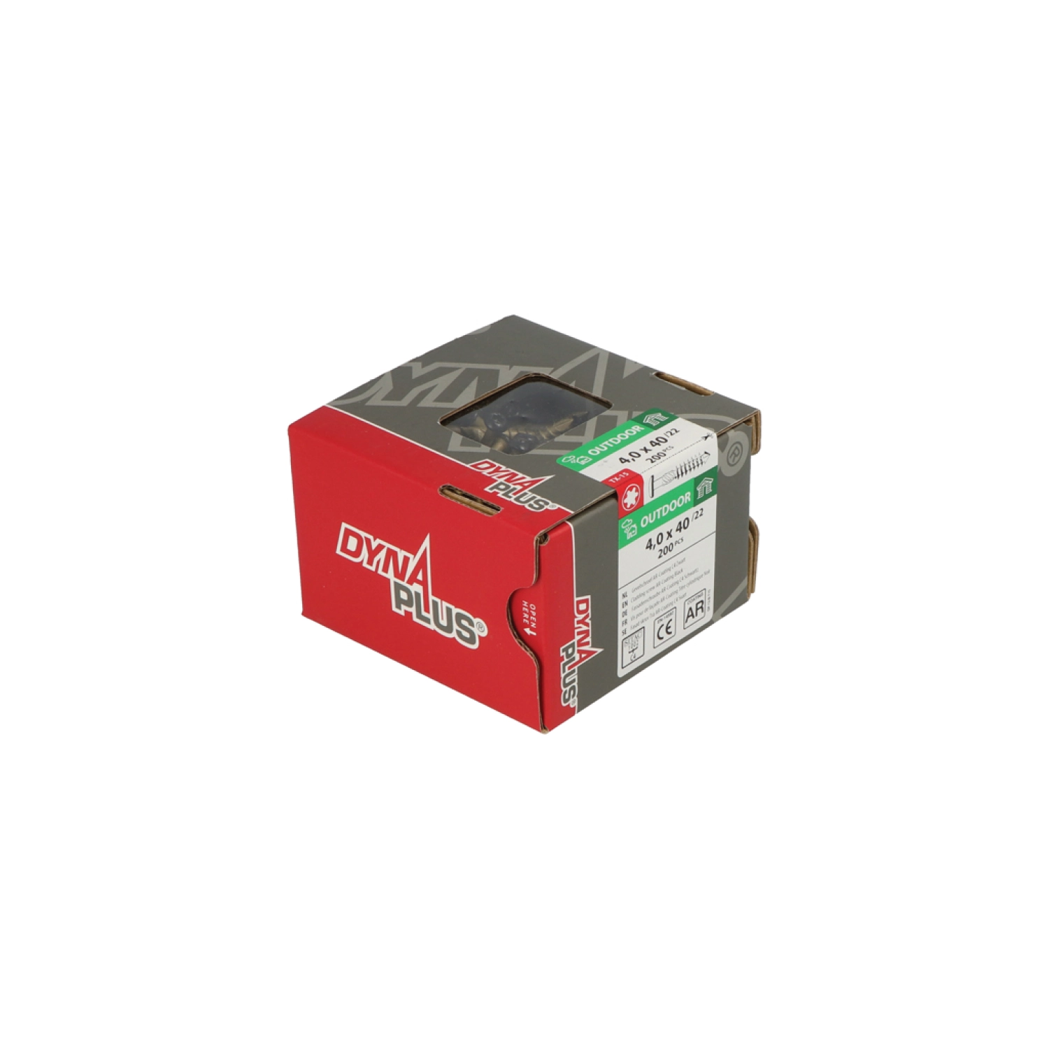 Dynaplus 0284.08.25605 Vis murale - Extérieur - Tête noire - TX15 - 4.0 x 40/22mm (200pcs)-image