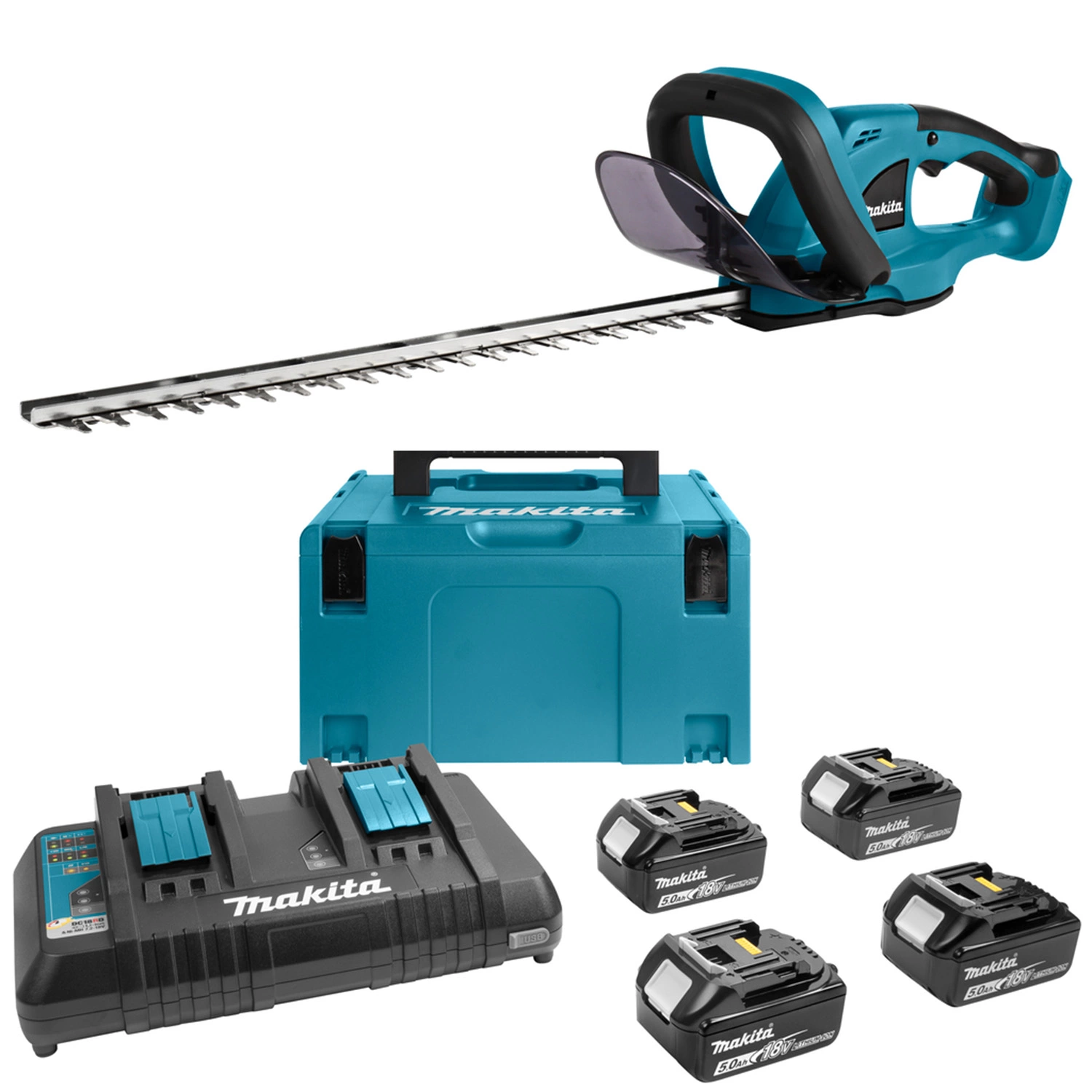 Makita DUH523PT4J - Taille-haie sans-fil LXT 18V Li-ion - 4 batteries 5,0 ah - Mbox - 52 cm-image