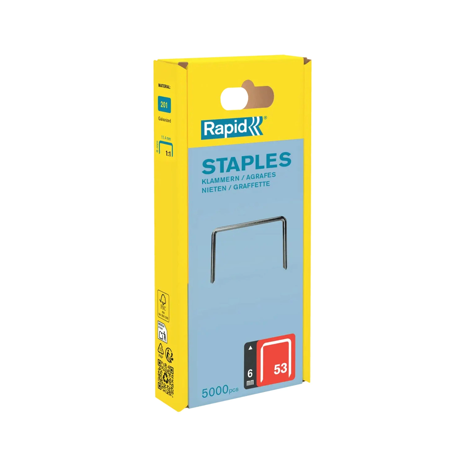 Rapid Agrafes sans filetage - 53/6 mm - galvanisées - 5000 pièces-image