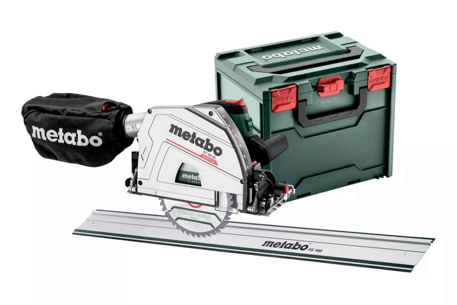 Metabo KT 66 BL Scie circulaire plongeante en MetaBox incl. FS 160 (1600mm) rail de guidage - 1200W - 165mm-image