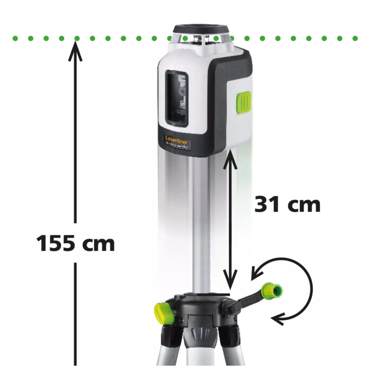 Laserliner SmartLine - Laser Set 360 avec trépied et récepteur en sac - vert - 30m - 2 lignes-image