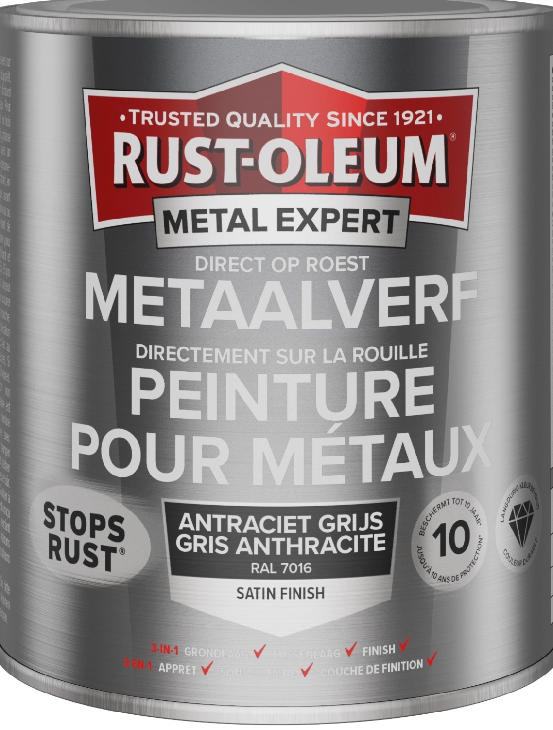 Rust-Oleum MetalExpert Zijdeglans - RAL 7016 antracietgrijs - 250ml-image