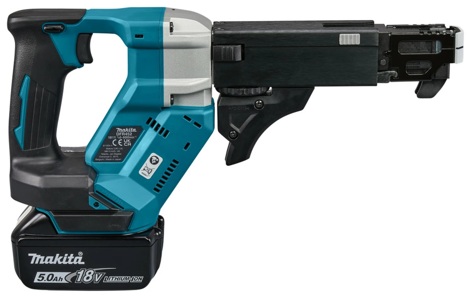 Makita DFR452RTJ Visseuse à bande sans-fil - 18 V Li-ion - Kit complet (2 X 5,0 Ah) dans Mbox - 20-41 mm-image