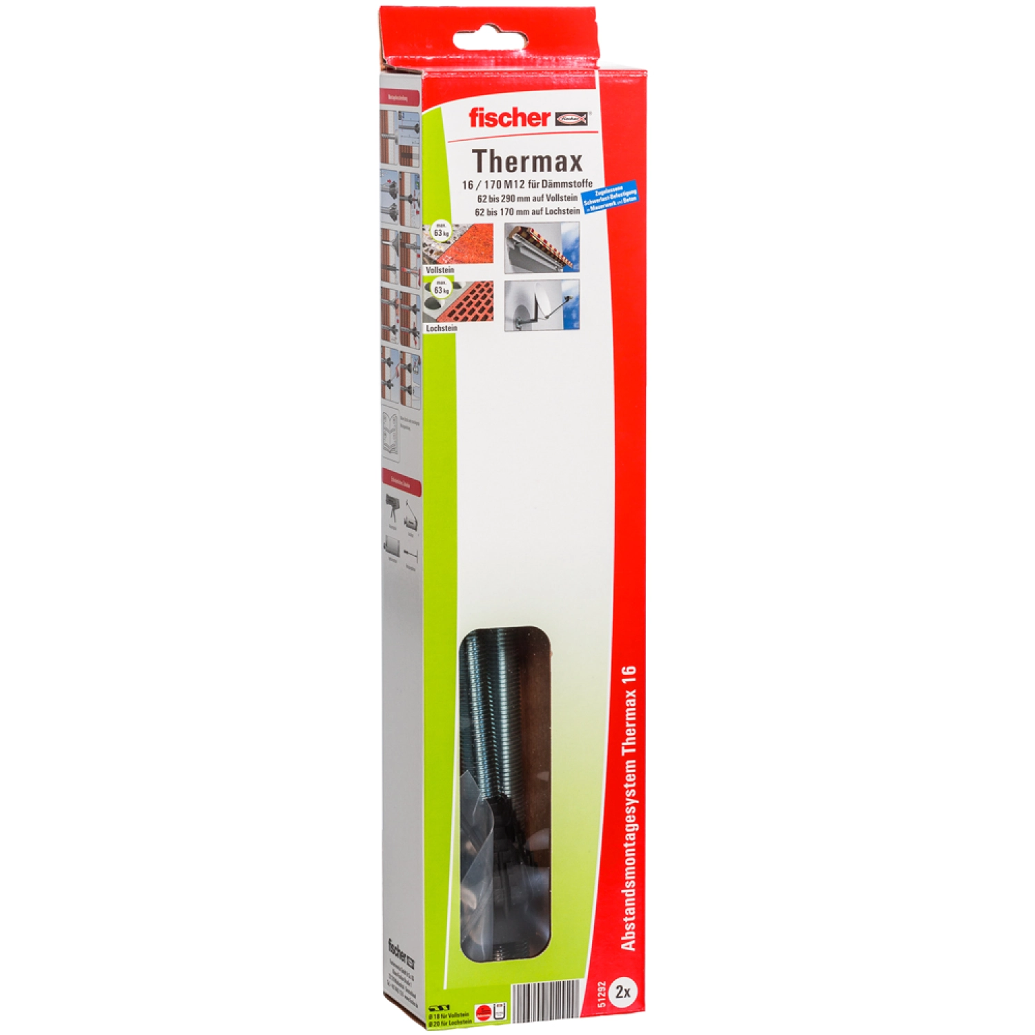 Fischer 51292 - Montage à distance TherMax 16 / 170 M 12 B électrozingué (2pcs) TherMax 16/170 M12 B-image