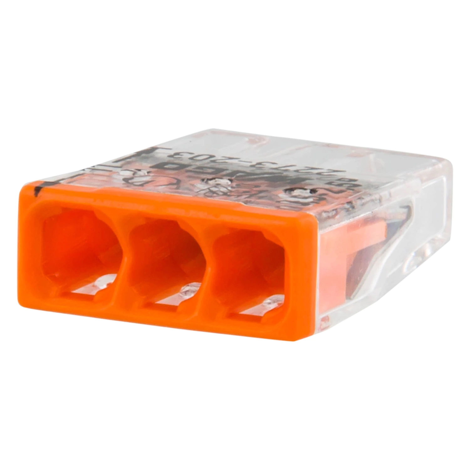 Wago 2273-203 Lasklem 3-polig - 3-gaats - 3 x 0.5 - 2.5mm² - Transparant-oranje (100st)-image