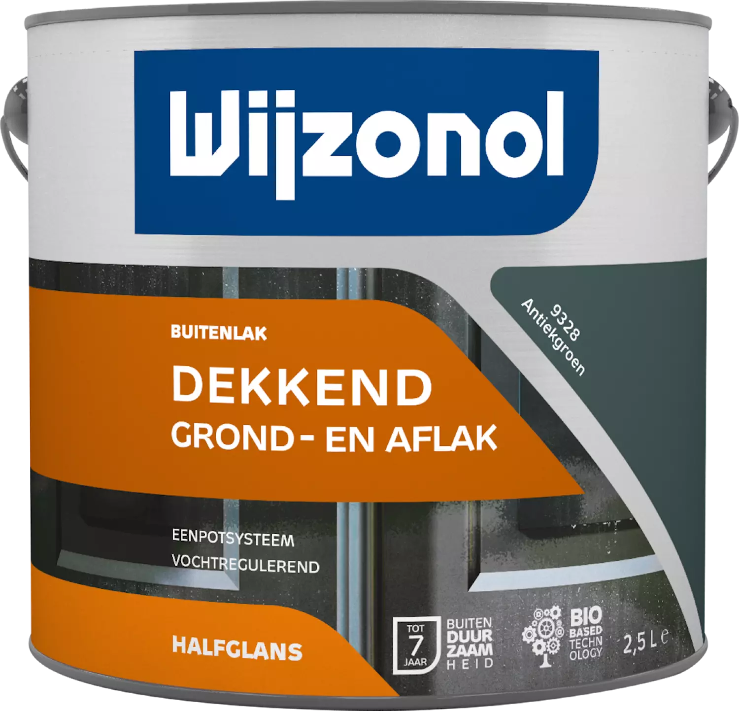 Wijzonol Grond- en aflak in één - 9328 Antiekgroen - 2,5L-image