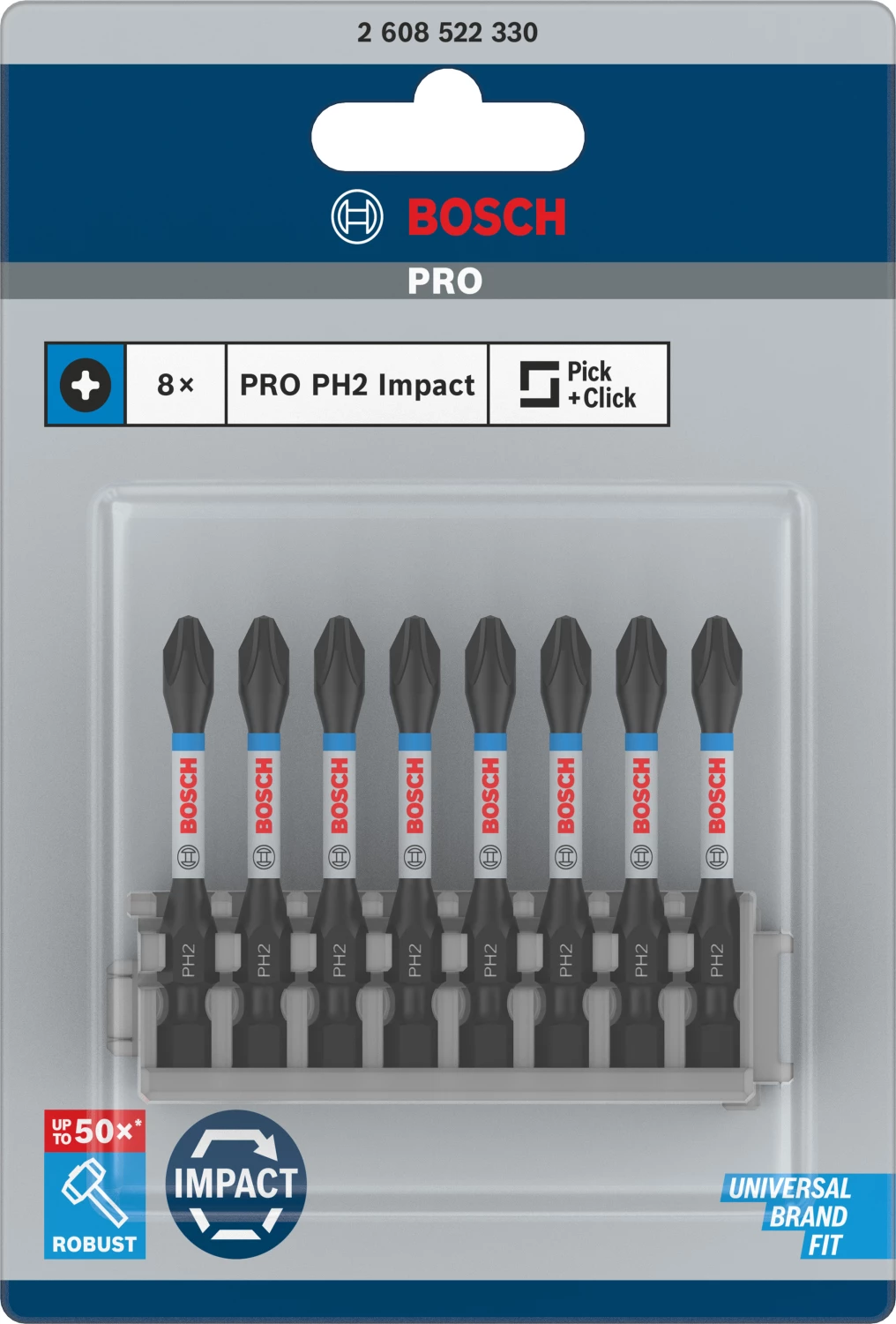 Bosch 2608522330 Impact control bits - PH2 x 50mm (8st)-image
