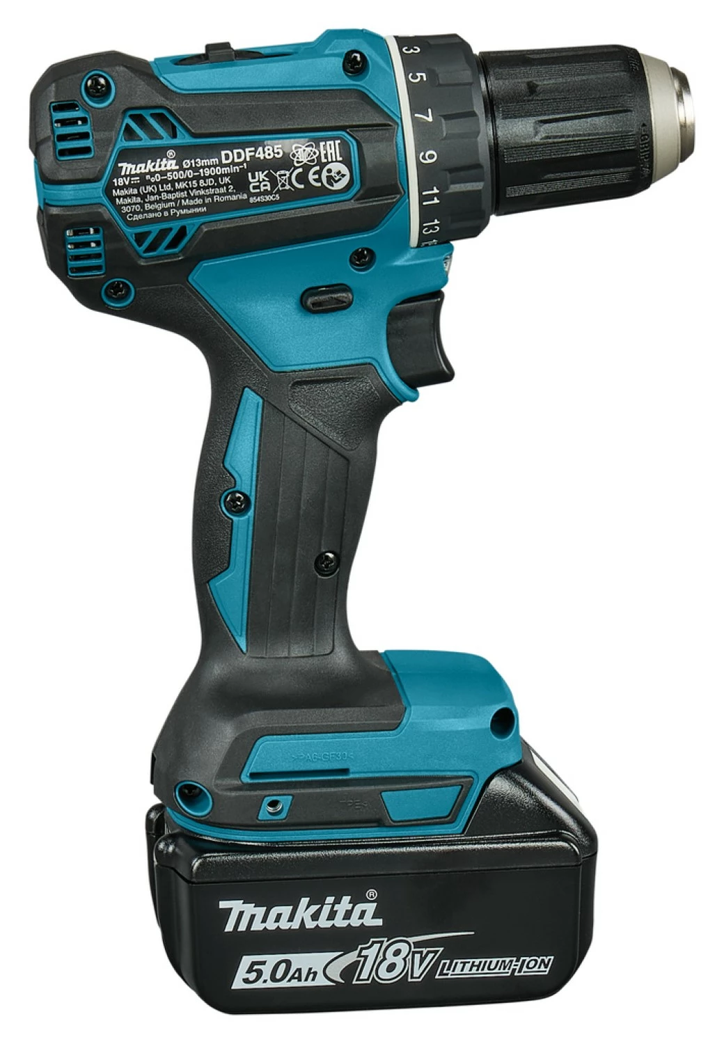 Perceuse visseuse sans-fil Makita DDF485RTJ3 - 18V Li-ion - 3 batteries 5,0 ah - MAKPAC - Brushless - 50 Nm-image