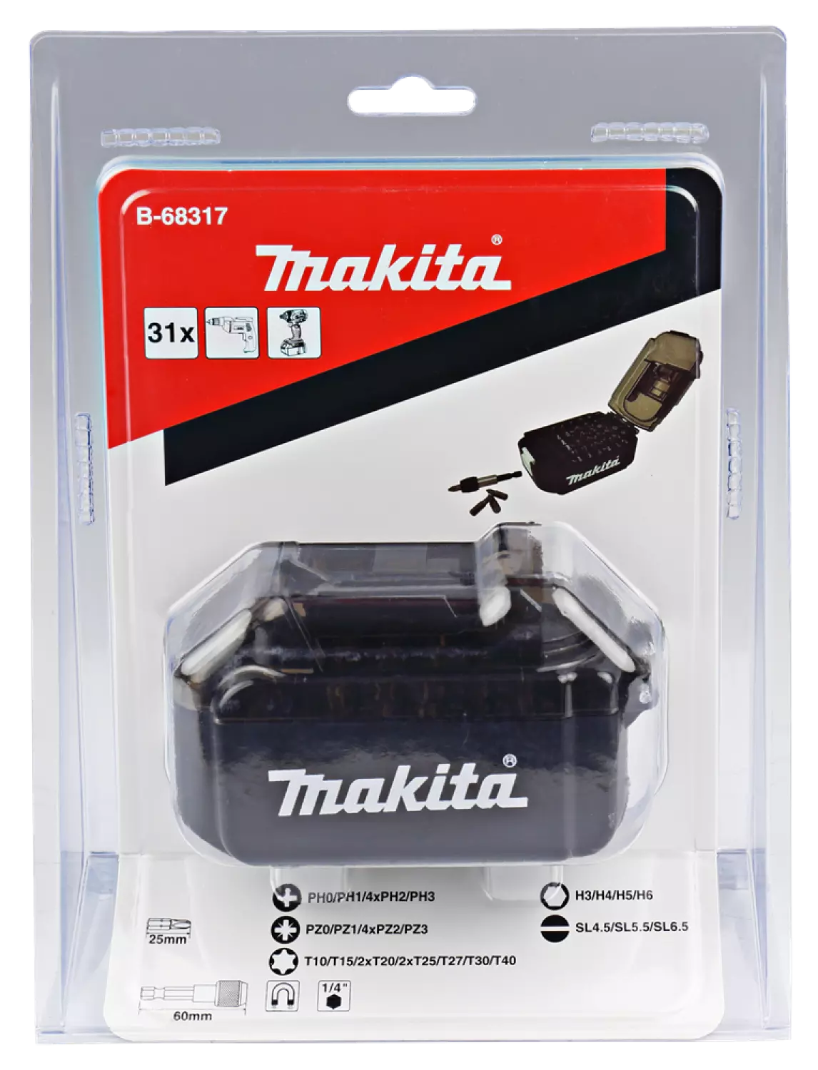 Makita B-68317 31-delige schroef-/bitset-image