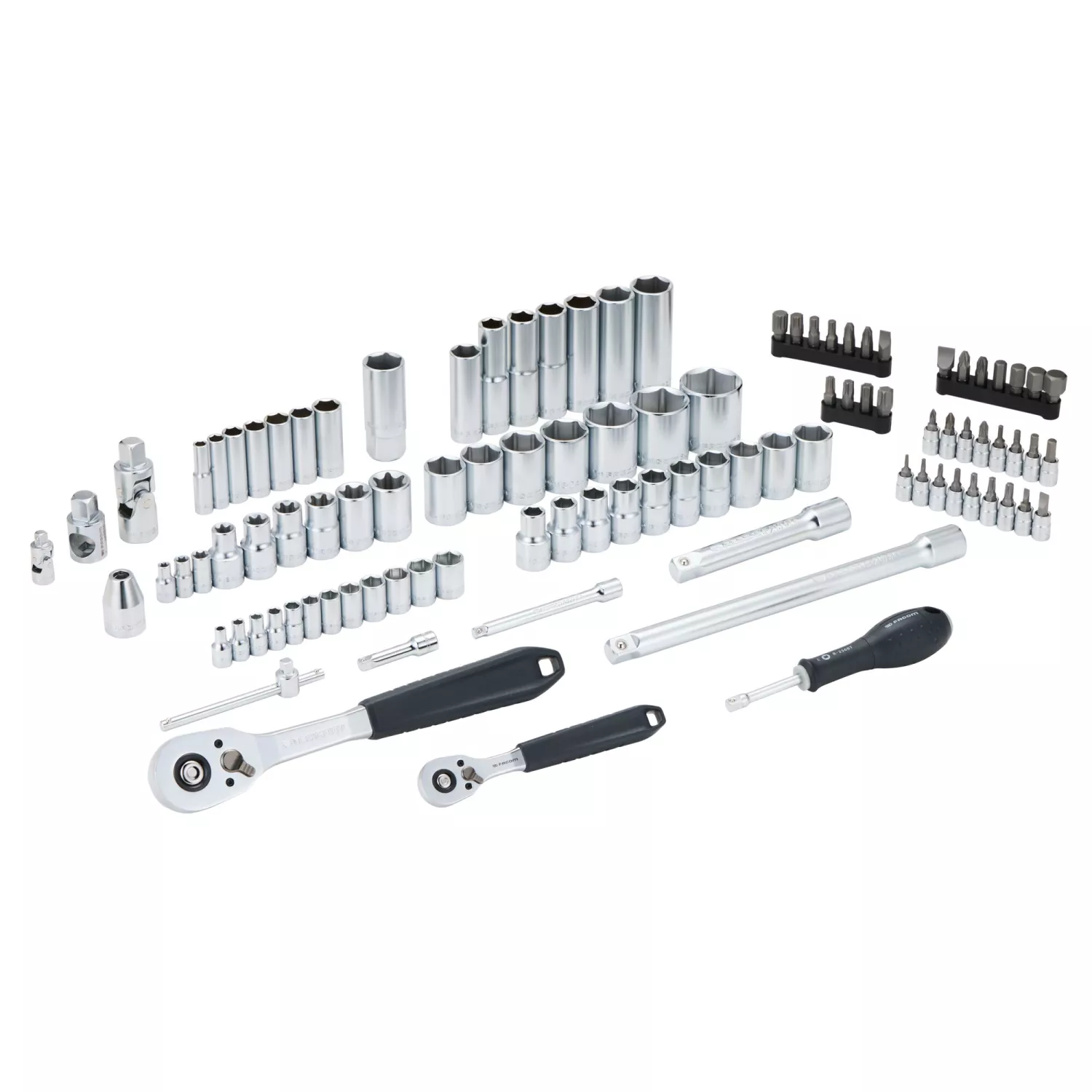 Facom RSL.151-EP100PB 100-delige Ratel- en doppenset in Twin Box koffer - 1/4" + 1/2"