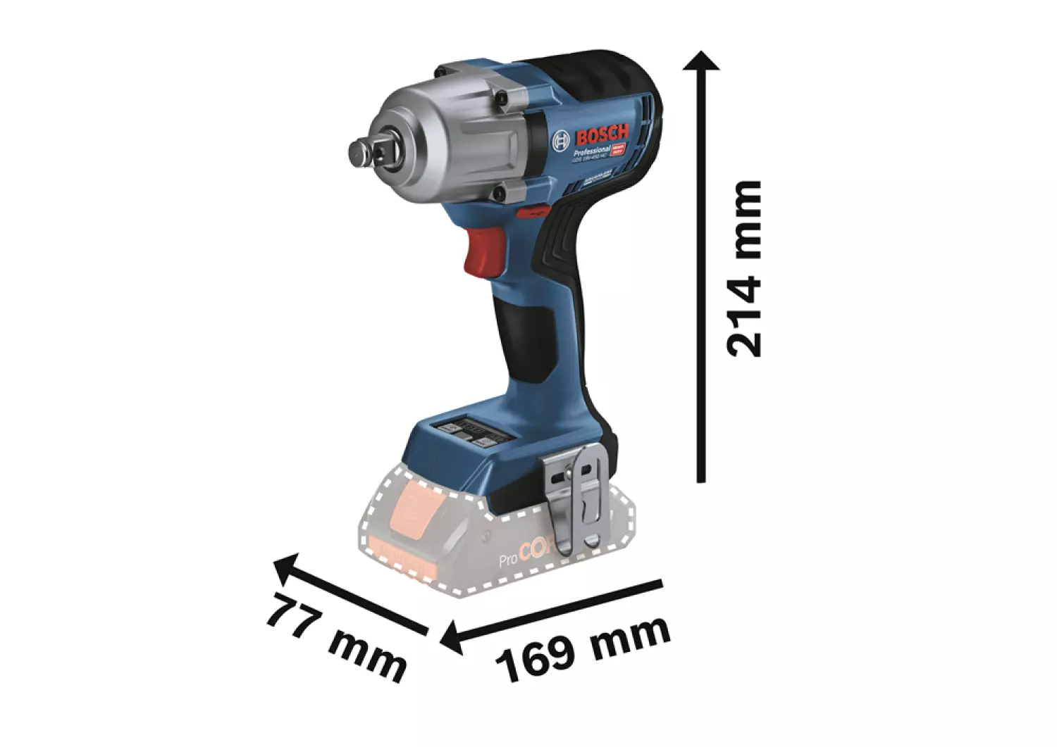 Bosch GDS 18V-450 HC 18V Li-ion Accu slagmoeraanzetter body - 450 Nm-image