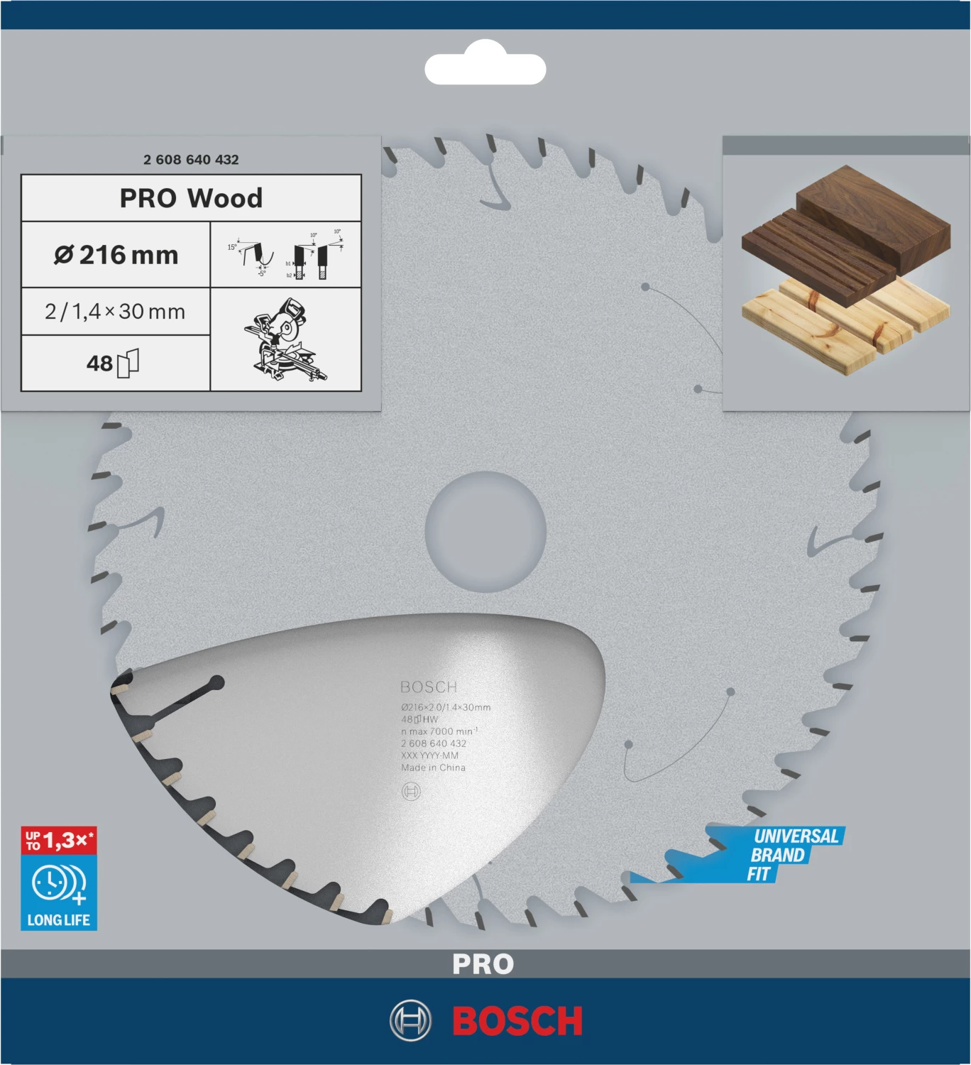 Bosch 2608640432 - Lame de Scie Circulaire Optiline Wood, 216 x 30 x 2 mm, 48D-image