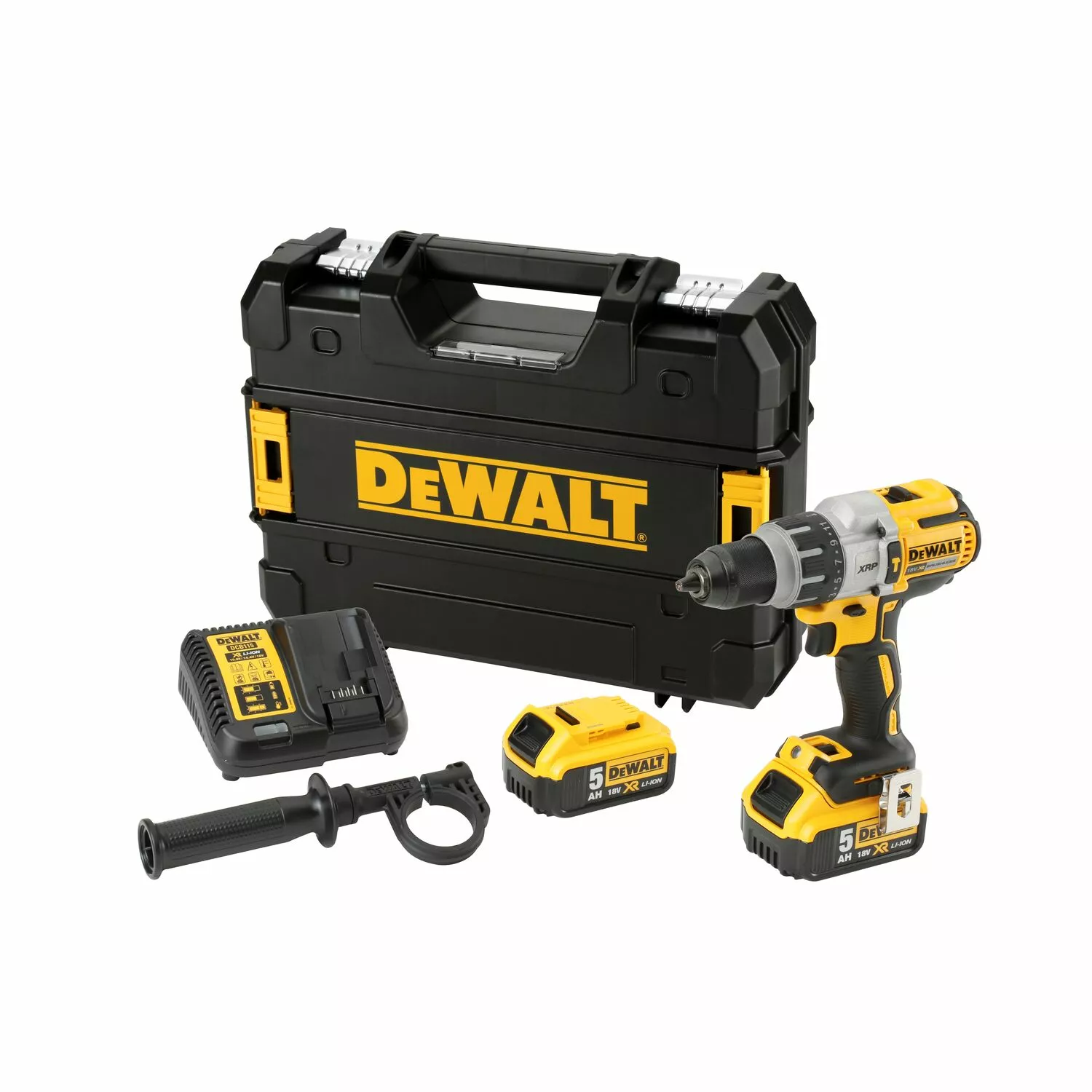 DeWALT DCD996P2 - Set perceuse visseuse Li-Ion 18V (2x batterie 5,0Ah) dans mallette TSTAK - moteur brushless - 95Nm-image