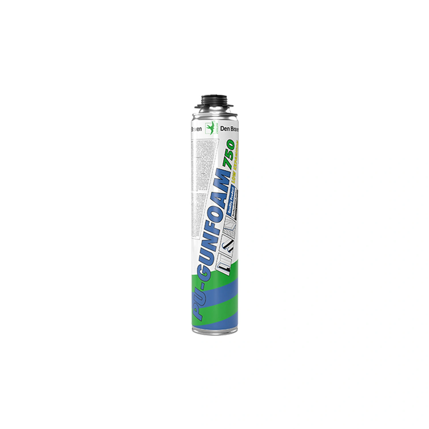 Zwaluw Den Braven 30619062 PU Gunfoam à faible expansion - Vert clair - 750 ml