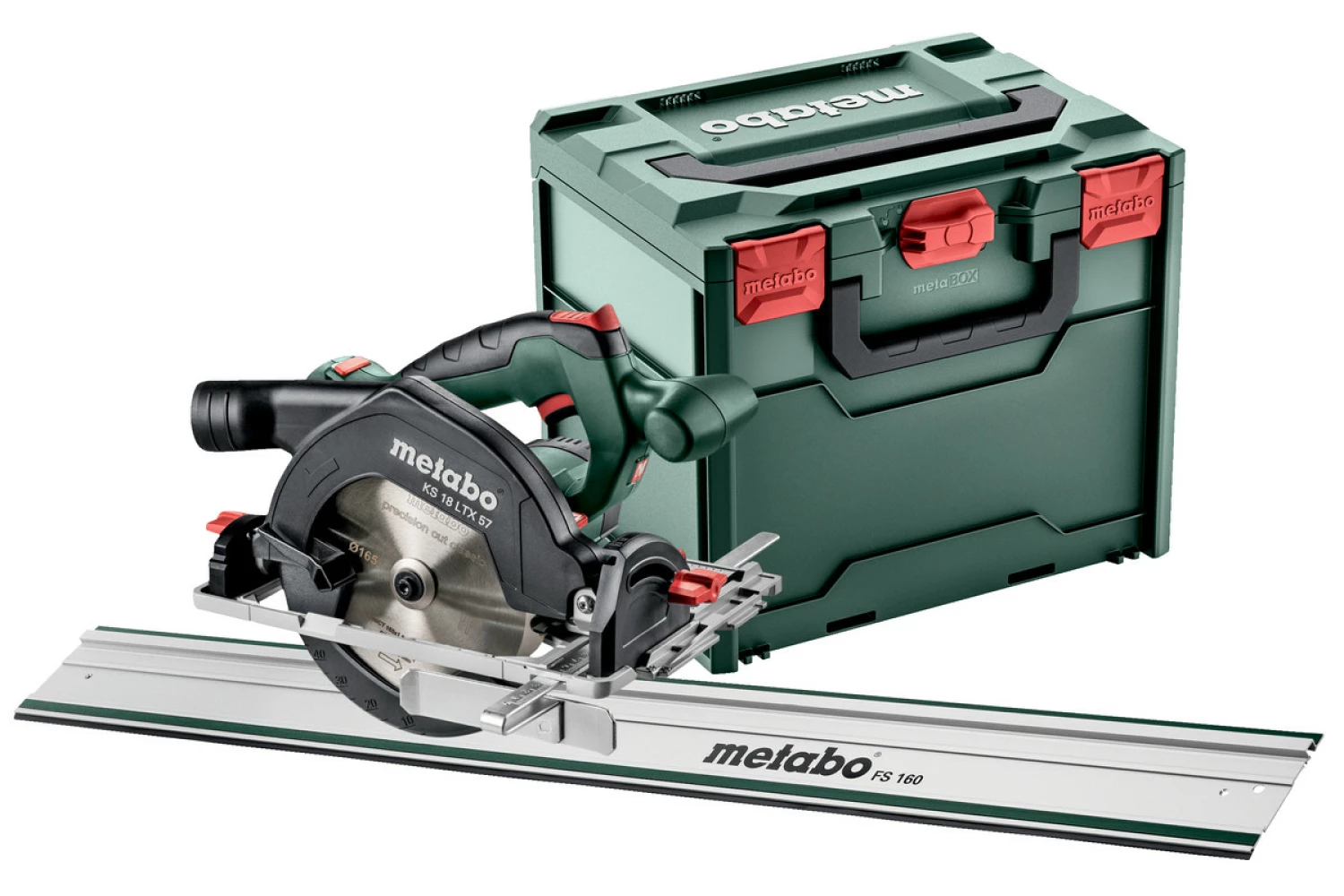 Metabo KS 18 LTX 57 SET Set de scie circulaire sans fil Li-Ion 18V en Metaloc avec rail de guidage FS 160 - 57mm-image