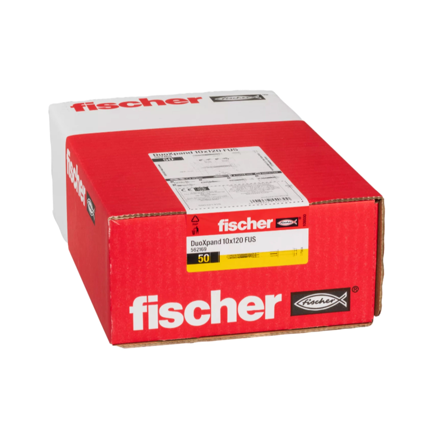 Fischer 562169 Bouchon de construction DuoXpand - tête carrée - 10 x 120 FUS (50pcs)-image