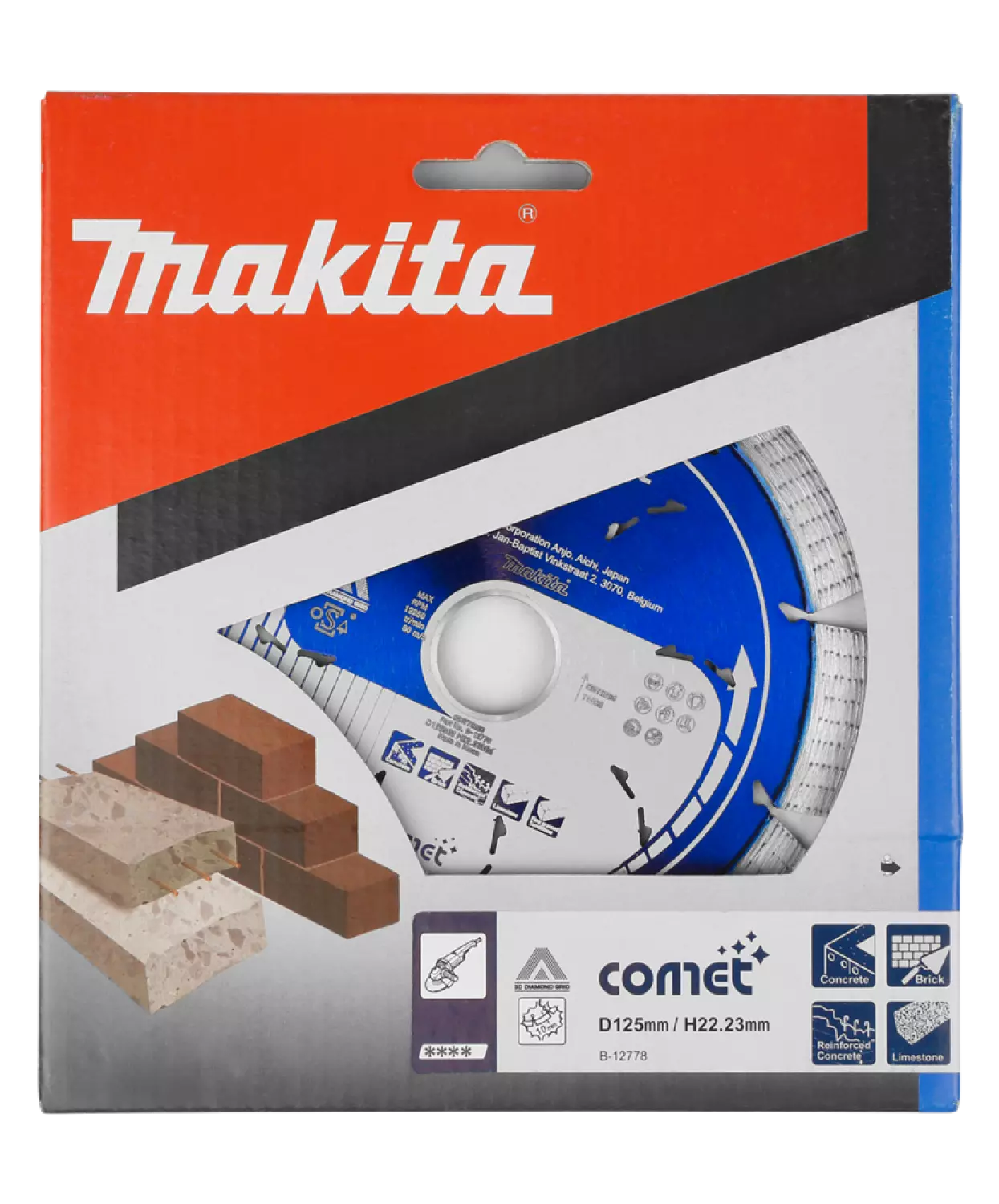 Disque Diamant Makita B-12778 - 125 x 22,23/20 mm - Béton - Pierre-image