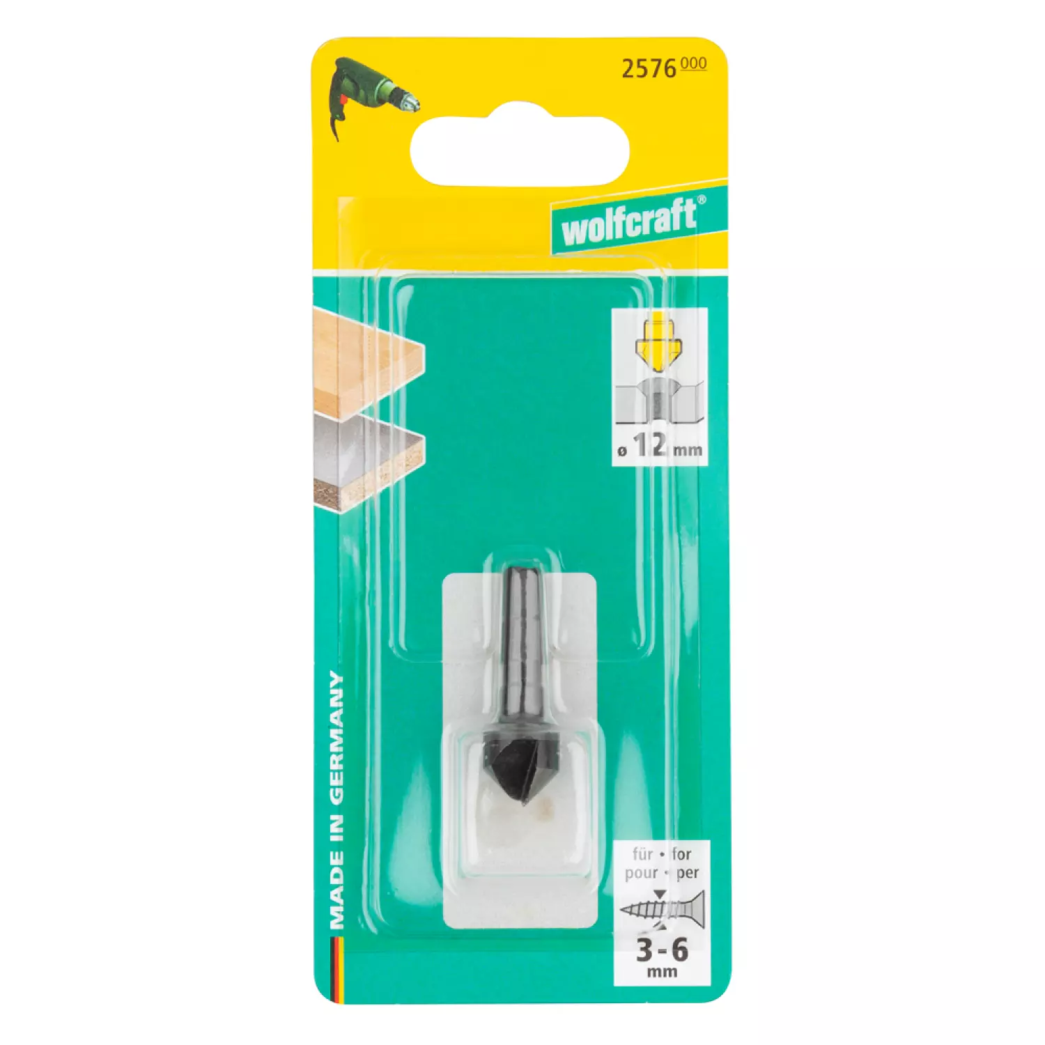 Wolfcraft 2576000 WS Galvan Drill - Hexagon - 12 mm-image