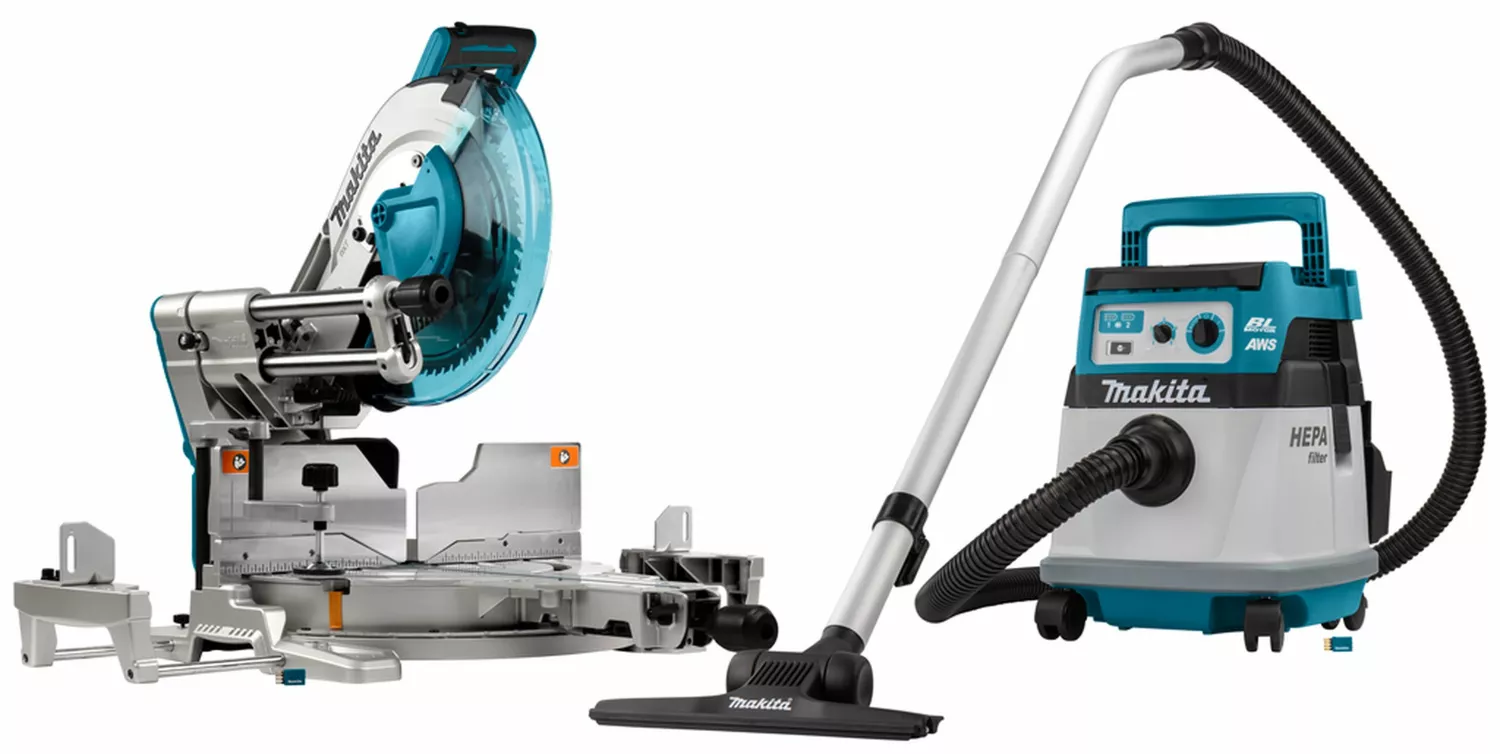 Makita DLX2380UX1 2x18V Li-Ion accu combiset voor afkorten en stofzuigen - 305mm - koolborstelloos-image