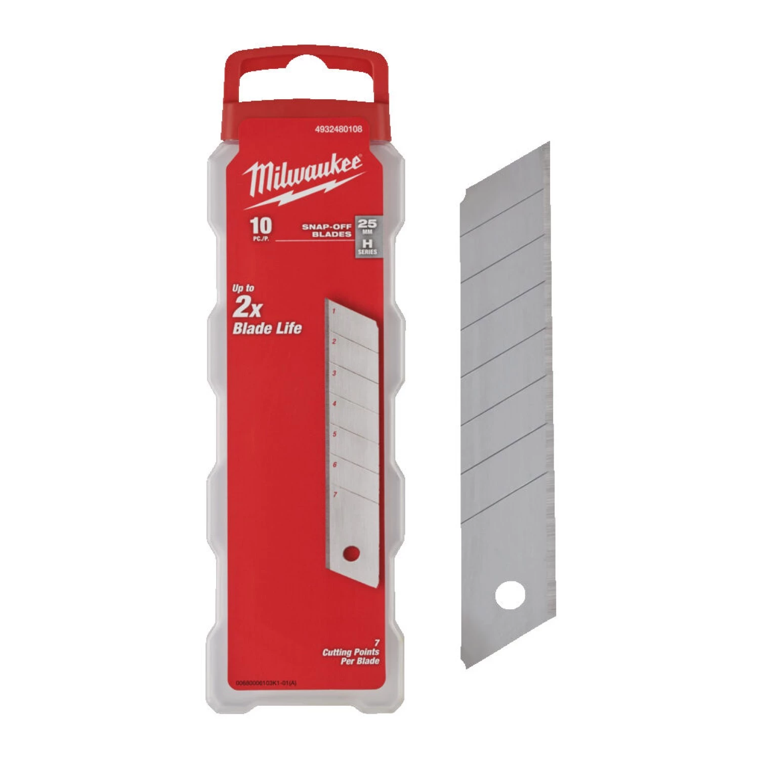 Milwaukee 4932480108 Lames de rechange pour couteaux à lame sécable - 25mm (10 pièces)-image