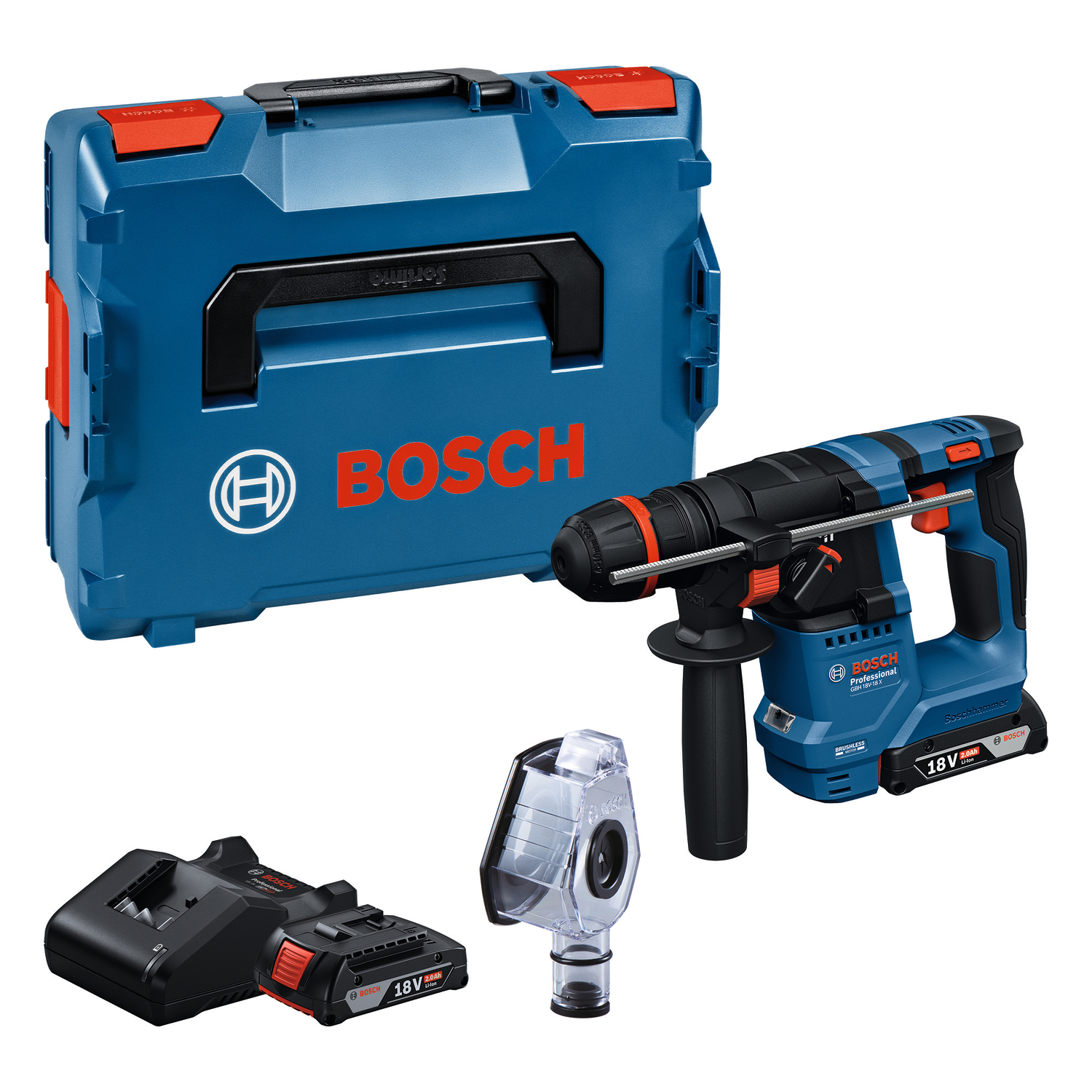 Bosch GBH 18V-18 X SDS-plus kit marteau perforateur ONECHUCK (2x 2,0 Ah) dans L-Boxx - 1,5 J-image