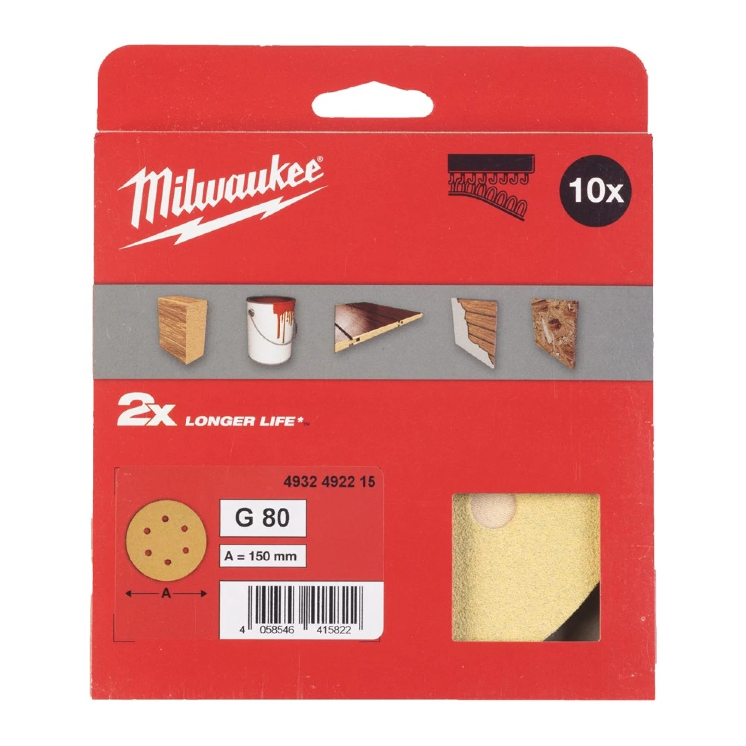 Milwaukee 4932492215 Disque abrasif (10 pièces) - 150/6 - HP G80-image