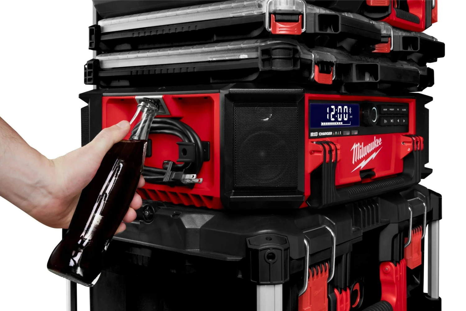 Milwaukee M18 PRCDAB+-0 18V Li-Ion batterie packout radio de chantier - DAB+ - IP58-image