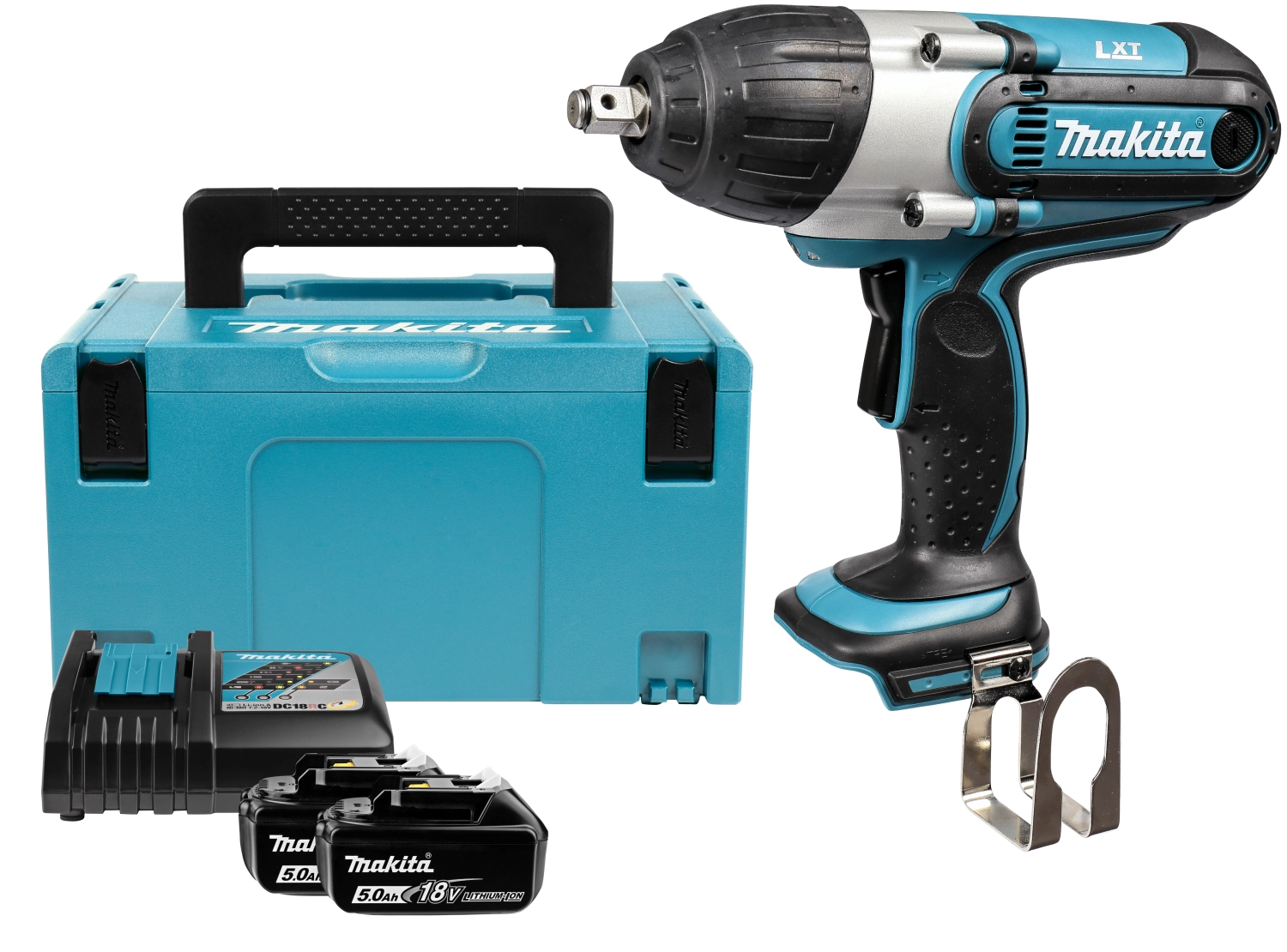 Makita BTW450RFX 18V Li-Ion ensemble de clé à chocs sans fil (2x batterie 3.0Ah) dans Mbox - 440Nm - 1/2"-image