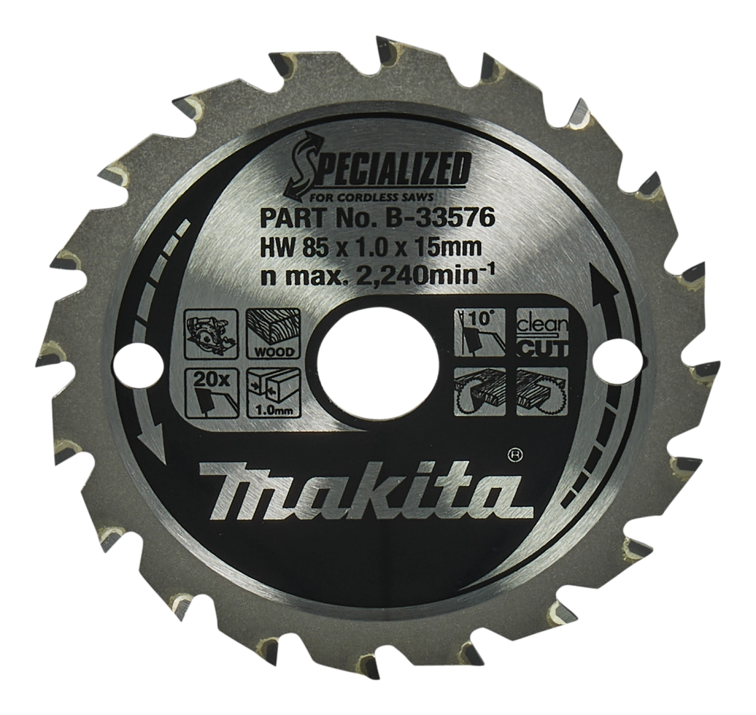 Makita B-33576 Lame de scie circulaire - 85x15x1.0mm - 20T - Bois-image